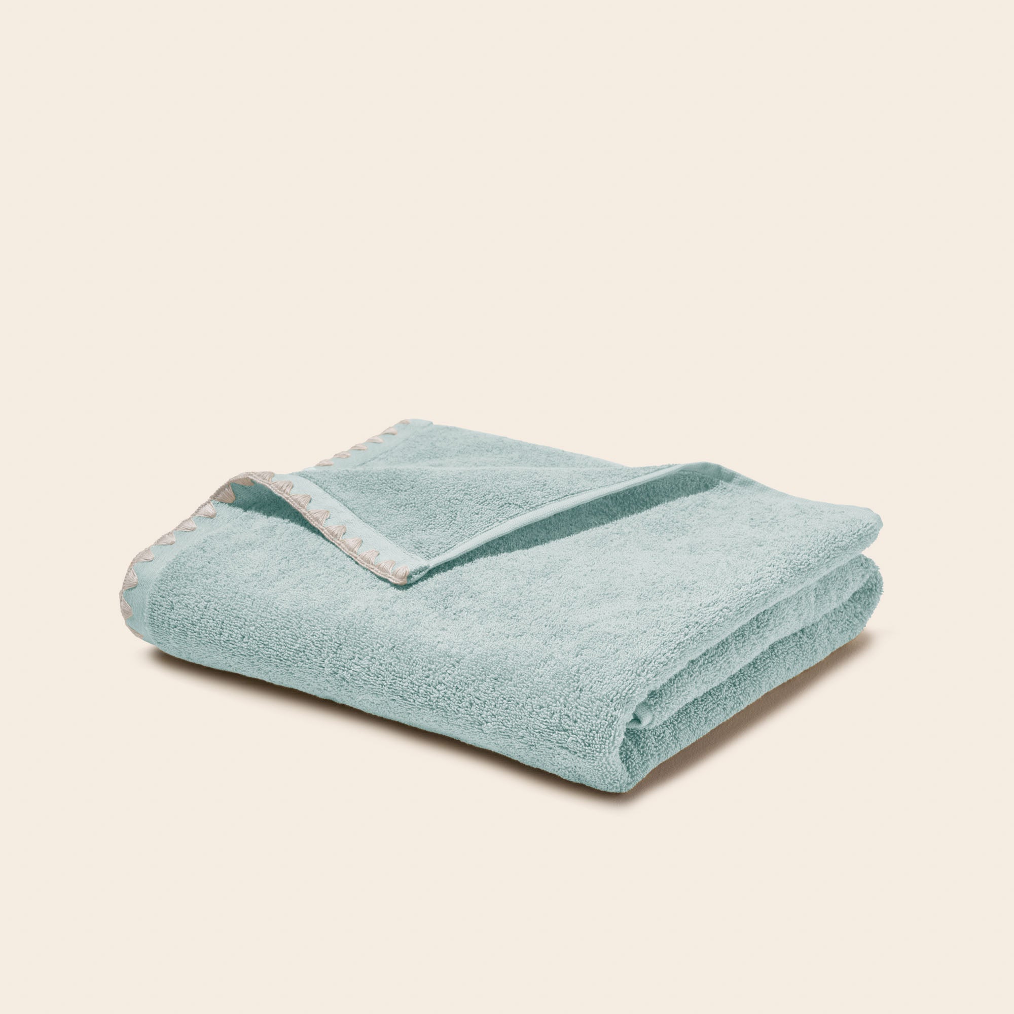 Serviette de toilette NERYDA céladon et beige