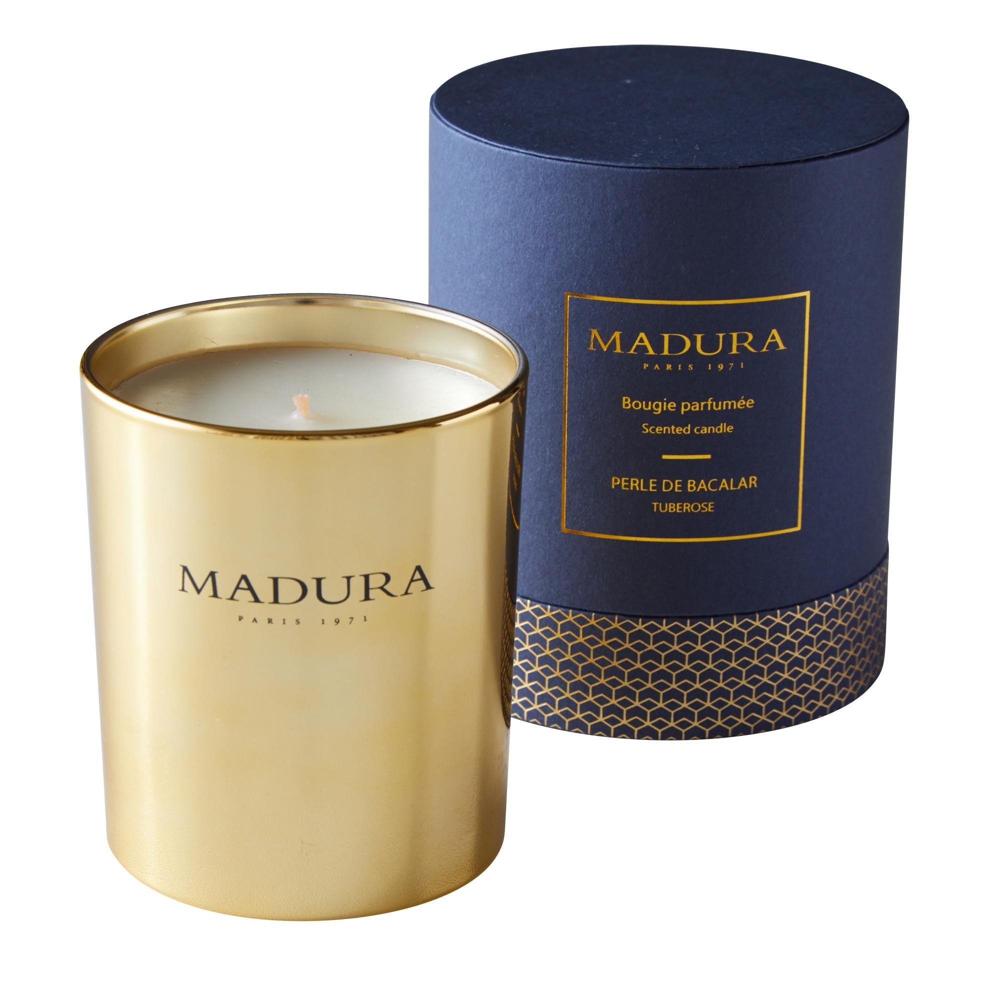 Bougie parfumée PERLE DE BACALAR doré