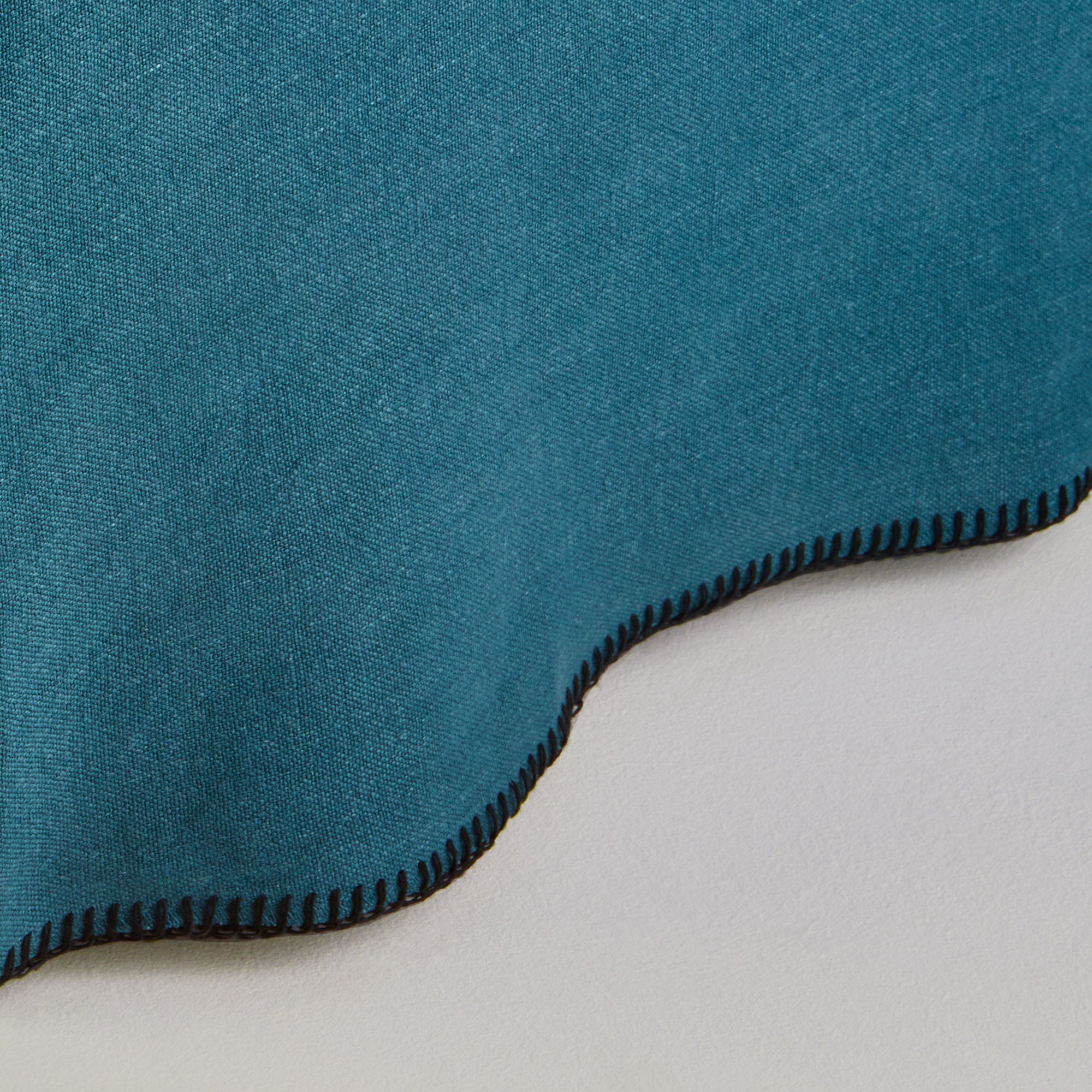 Cache sommier NINO indigo et feston noir