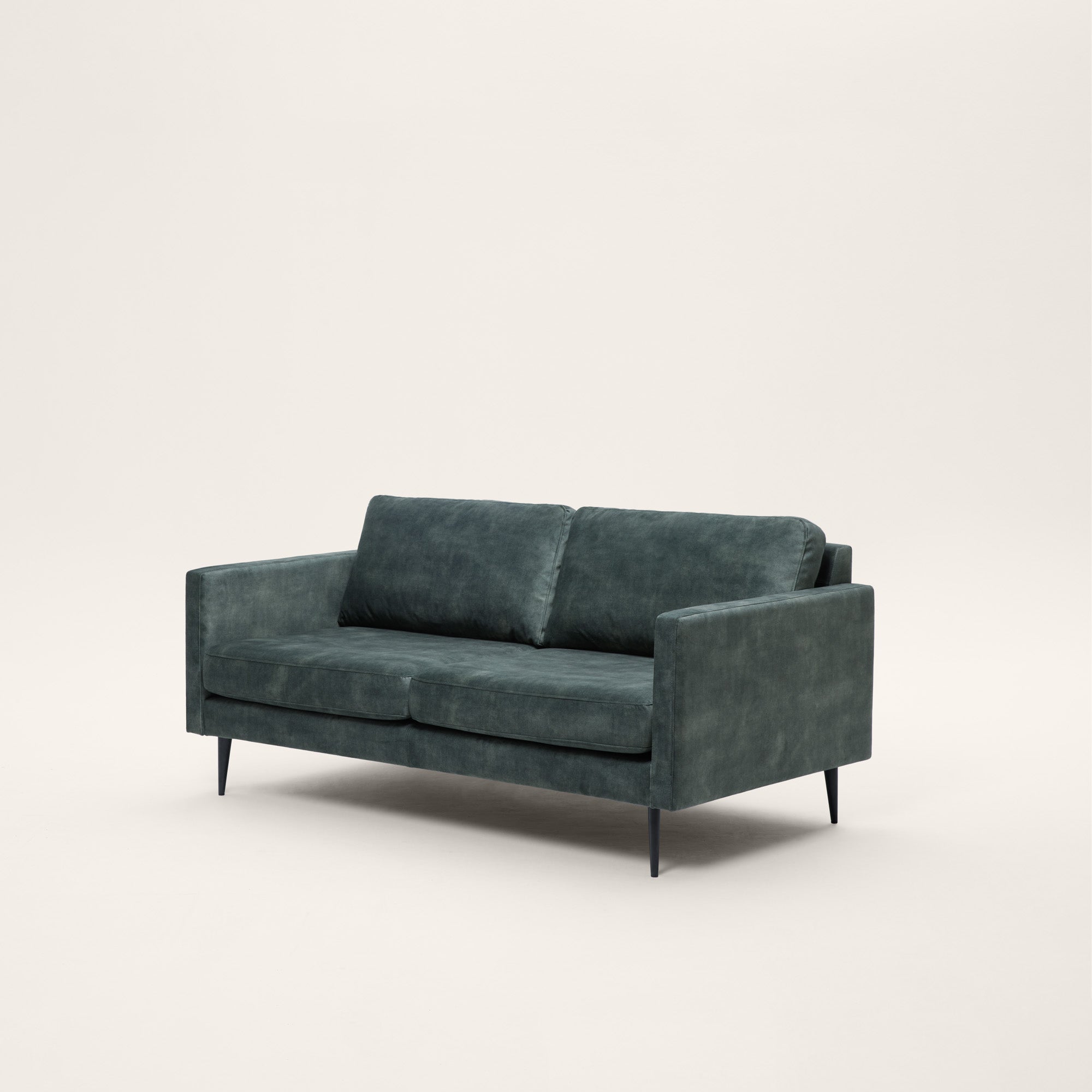 Canapé 2 places CESARE velours vintage kaki grisé