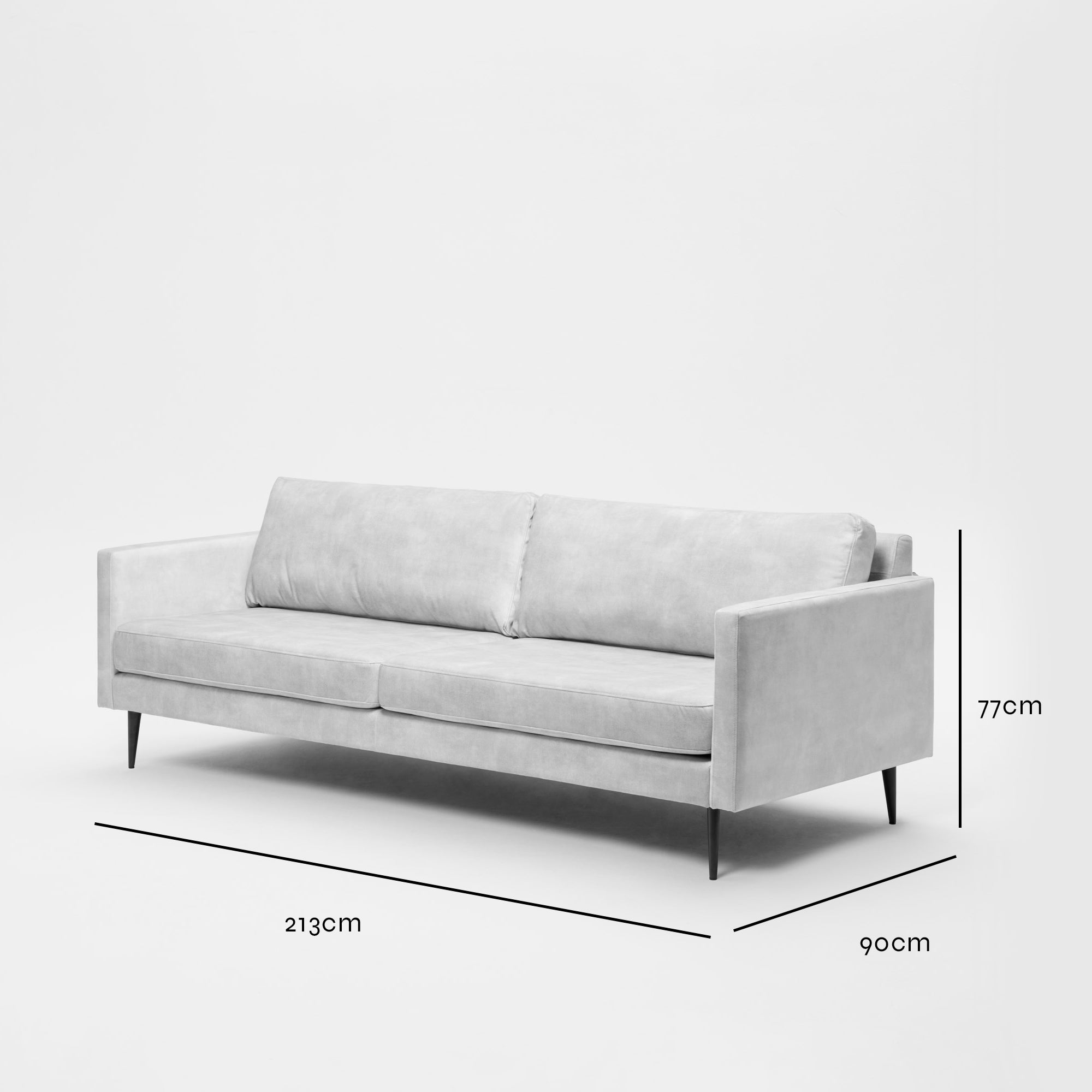 Canapé 3 places CESARE velours vintage graphite