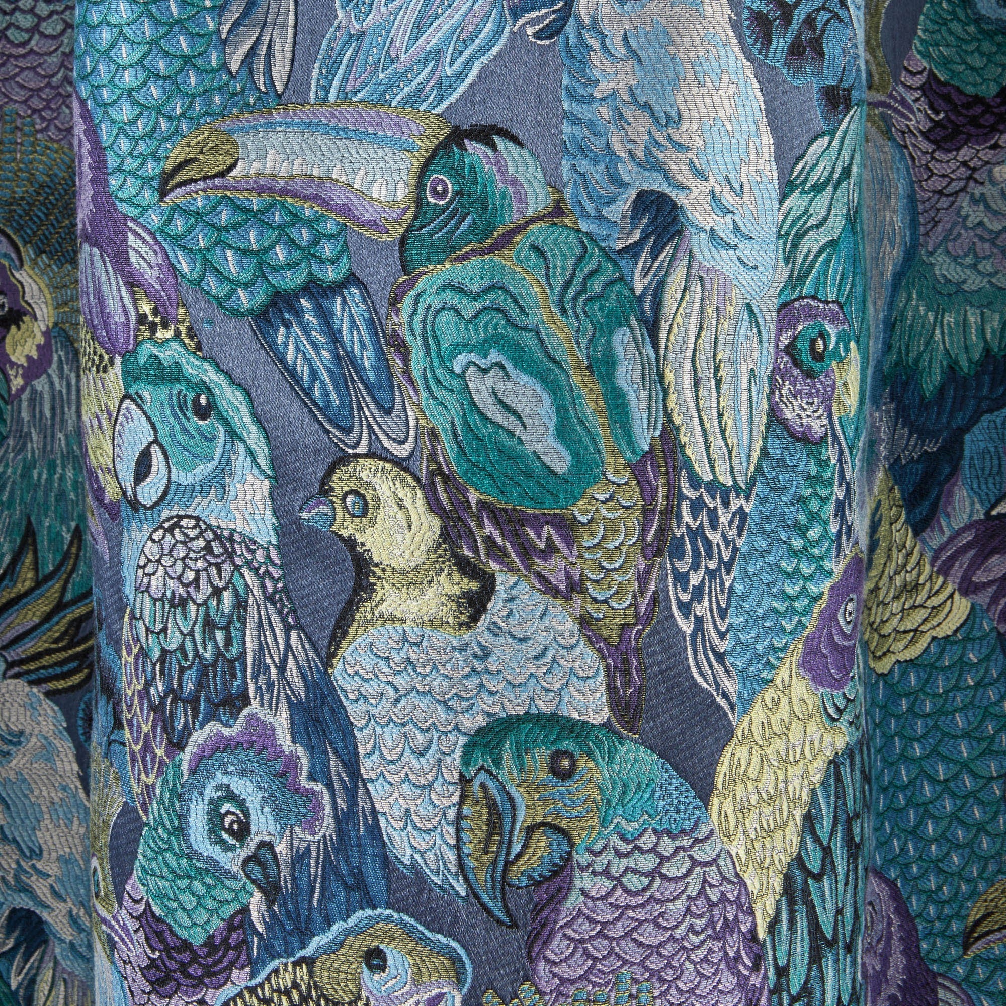 Echantillon JUNGLE BIRDS cobalt