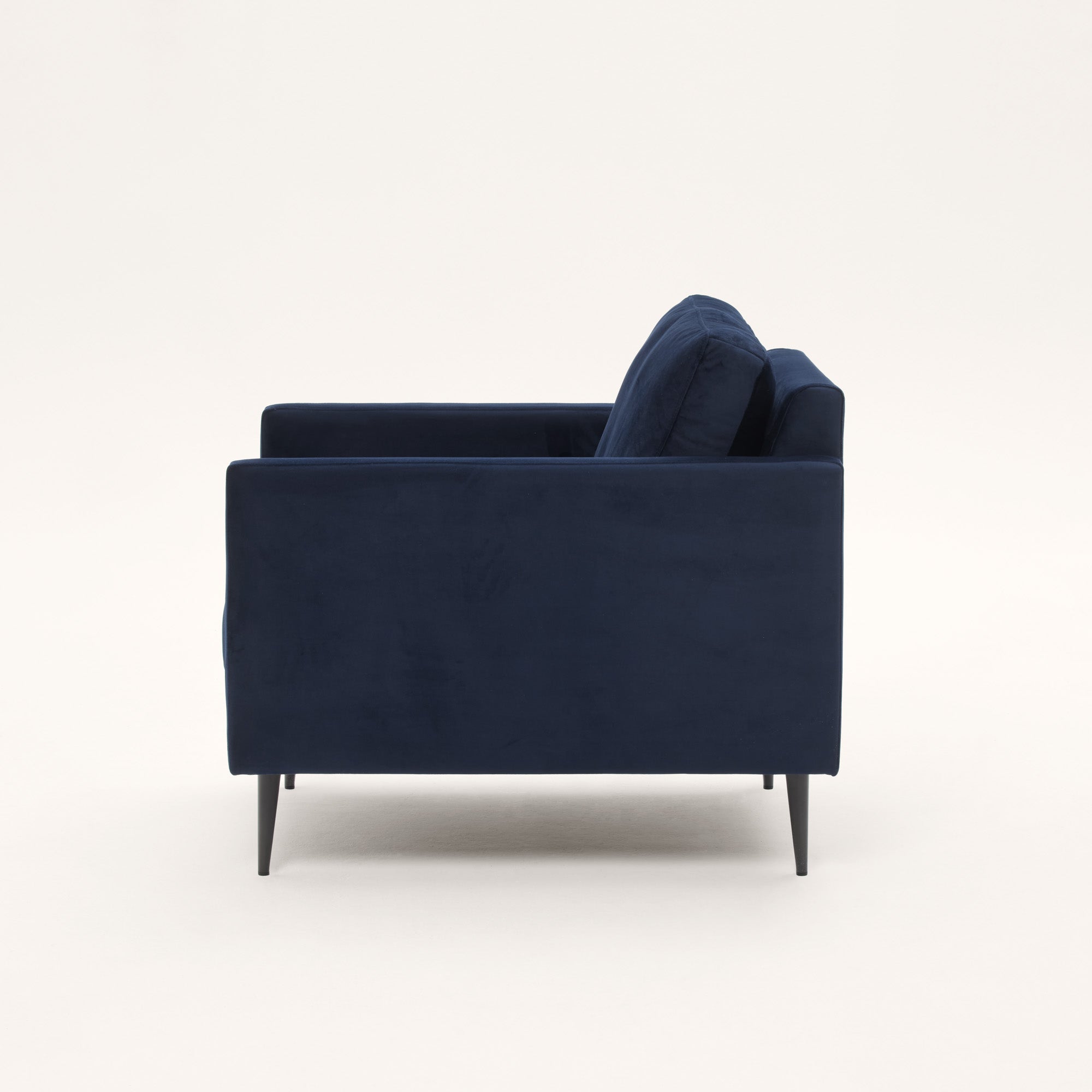 Fauteuil CESARE velours bleu nuit