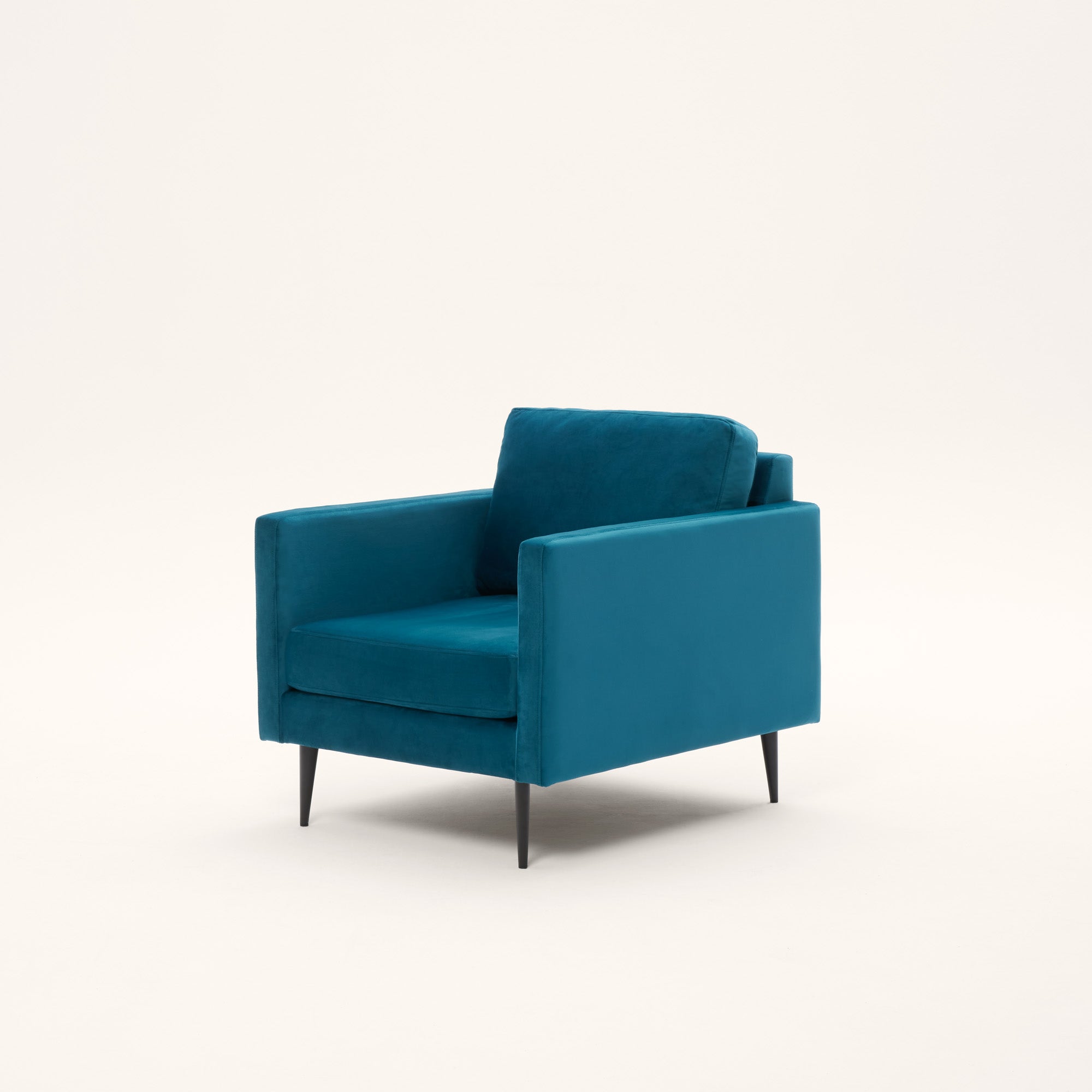 Fauteuil CESARE velours pétrole