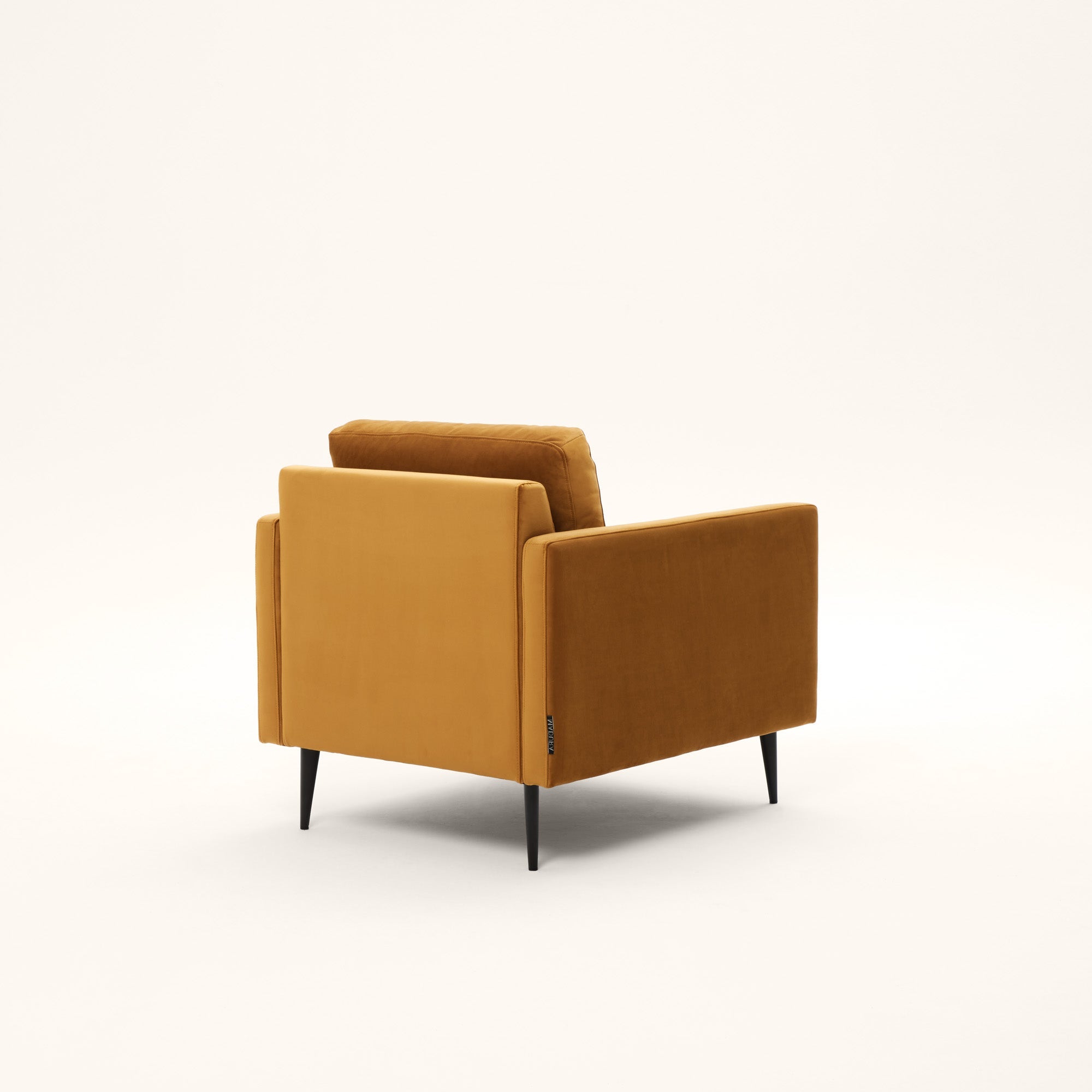 Fauteuil CESARE velours moutarde