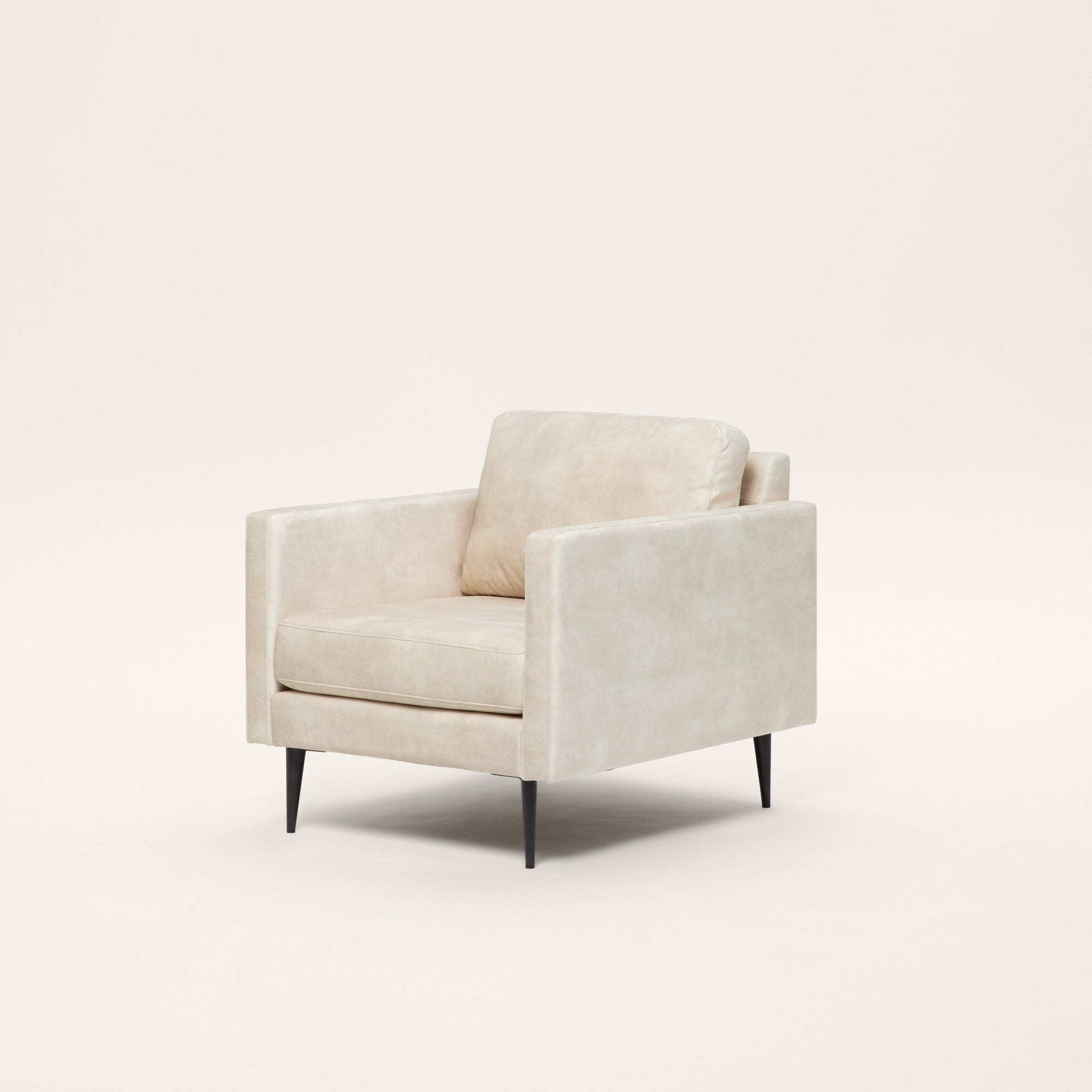 Fauteuil CESARE velours vintage calcaire