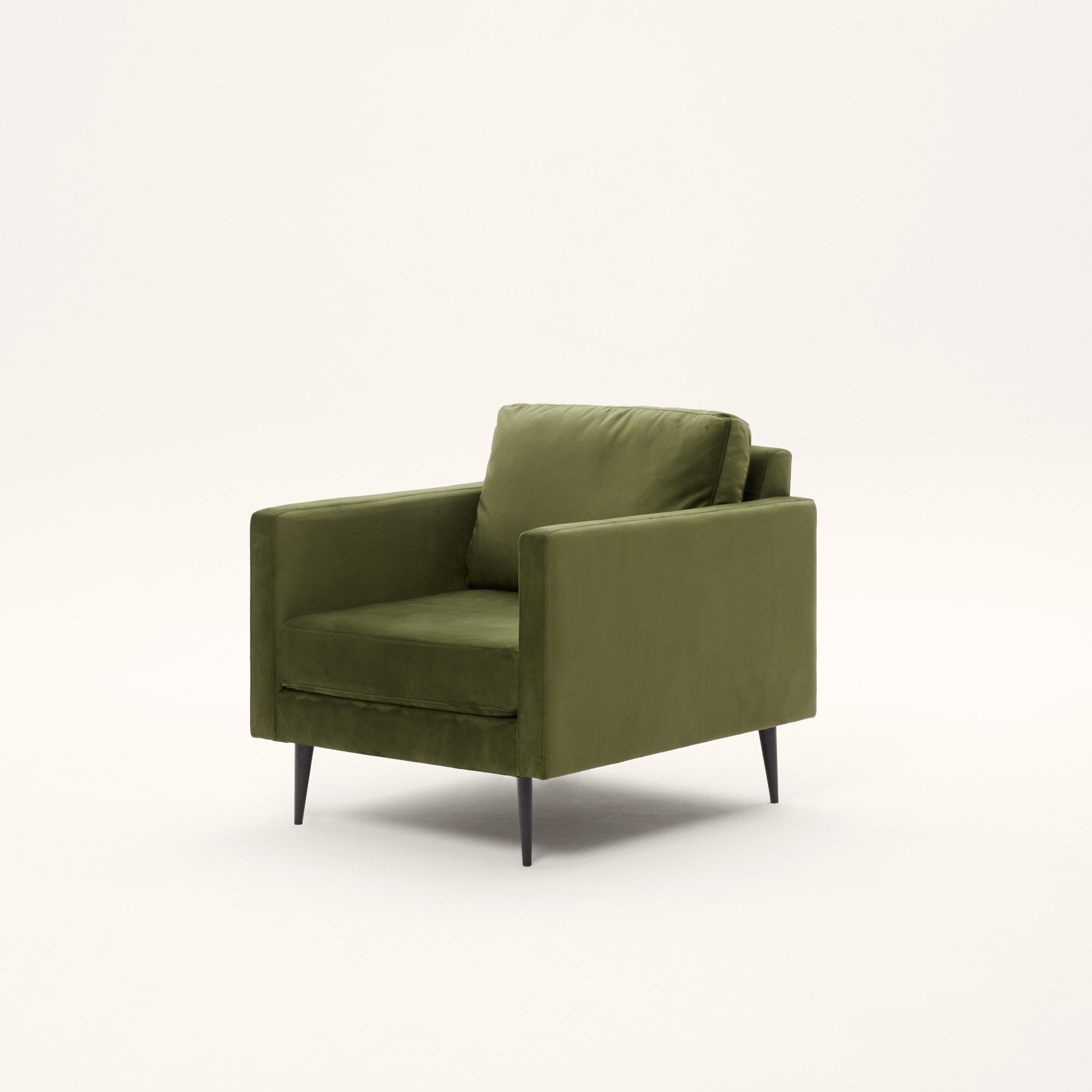 Fauteuil CESARE velours olivine