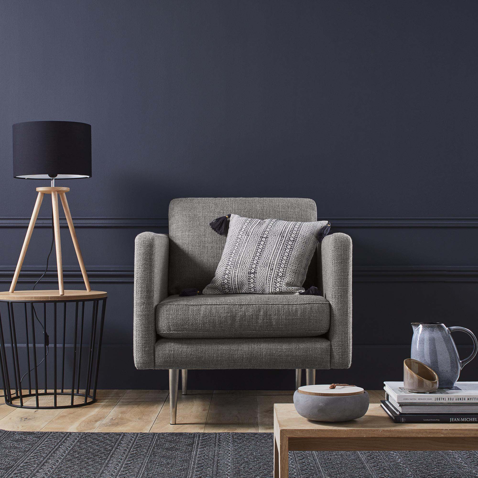 Fauteuil JOREL canevas gris moyen