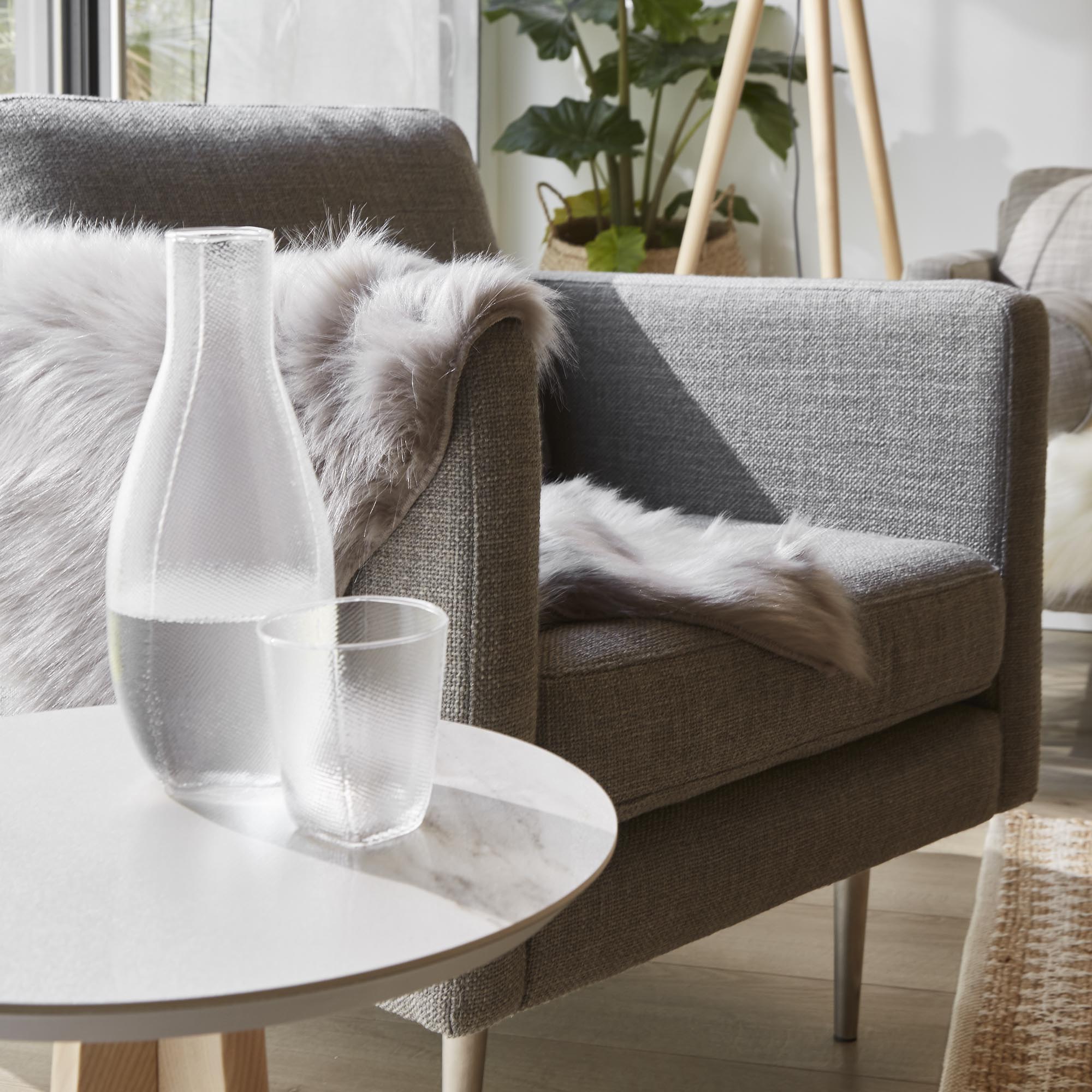 Fauteuil JOREL canevas gris moyen