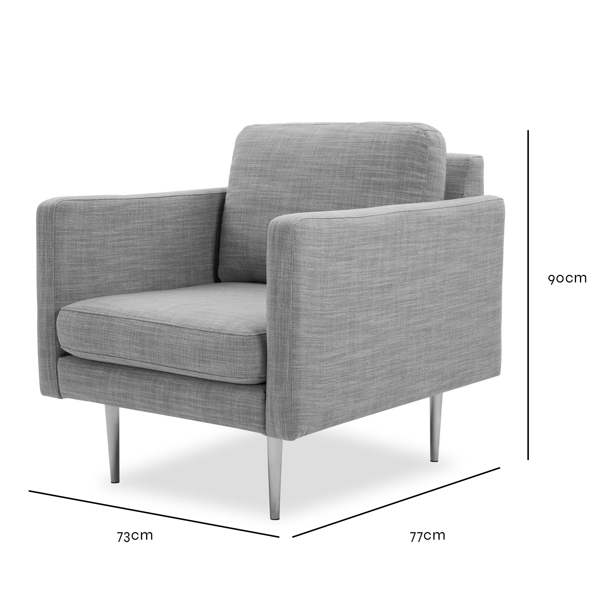 Fauteuil JOREL canevas gris anthracite