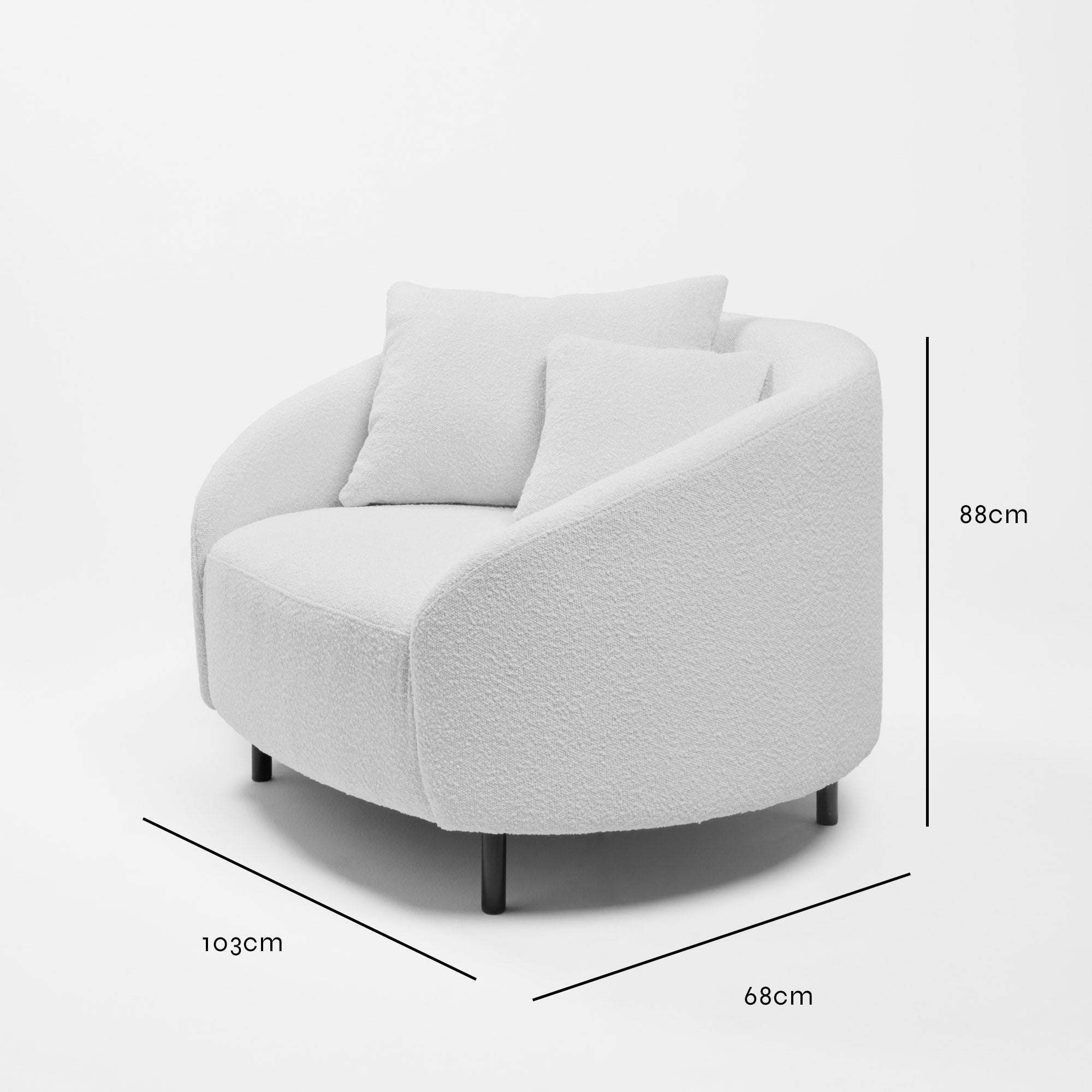 Fauteuil JULIKA écru bouclé