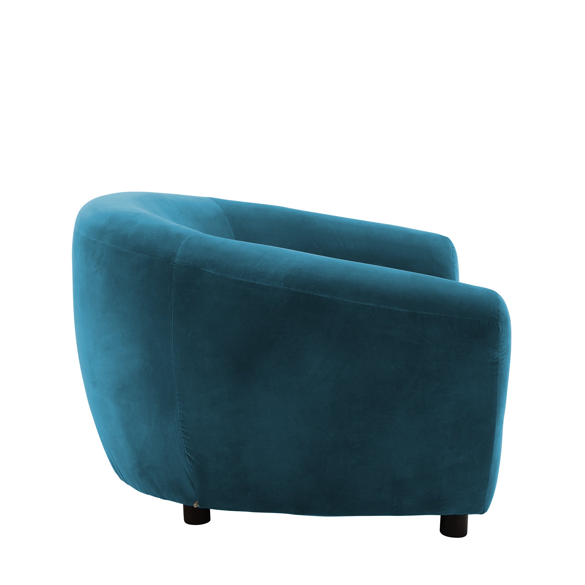 Fauteuil RAFAELE velours bleu pétrole