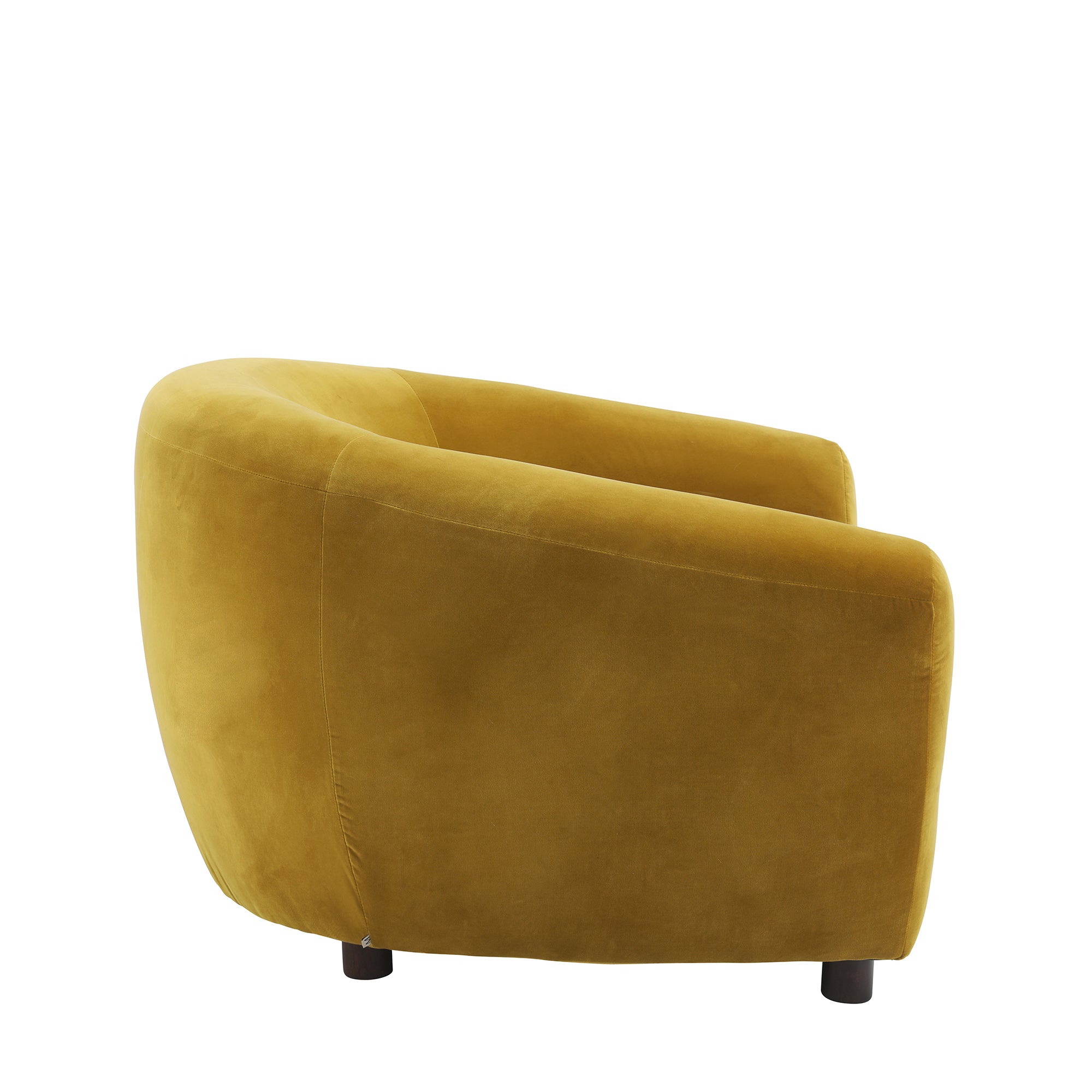 Fauteuil RAFAELE velours jaune moutarde