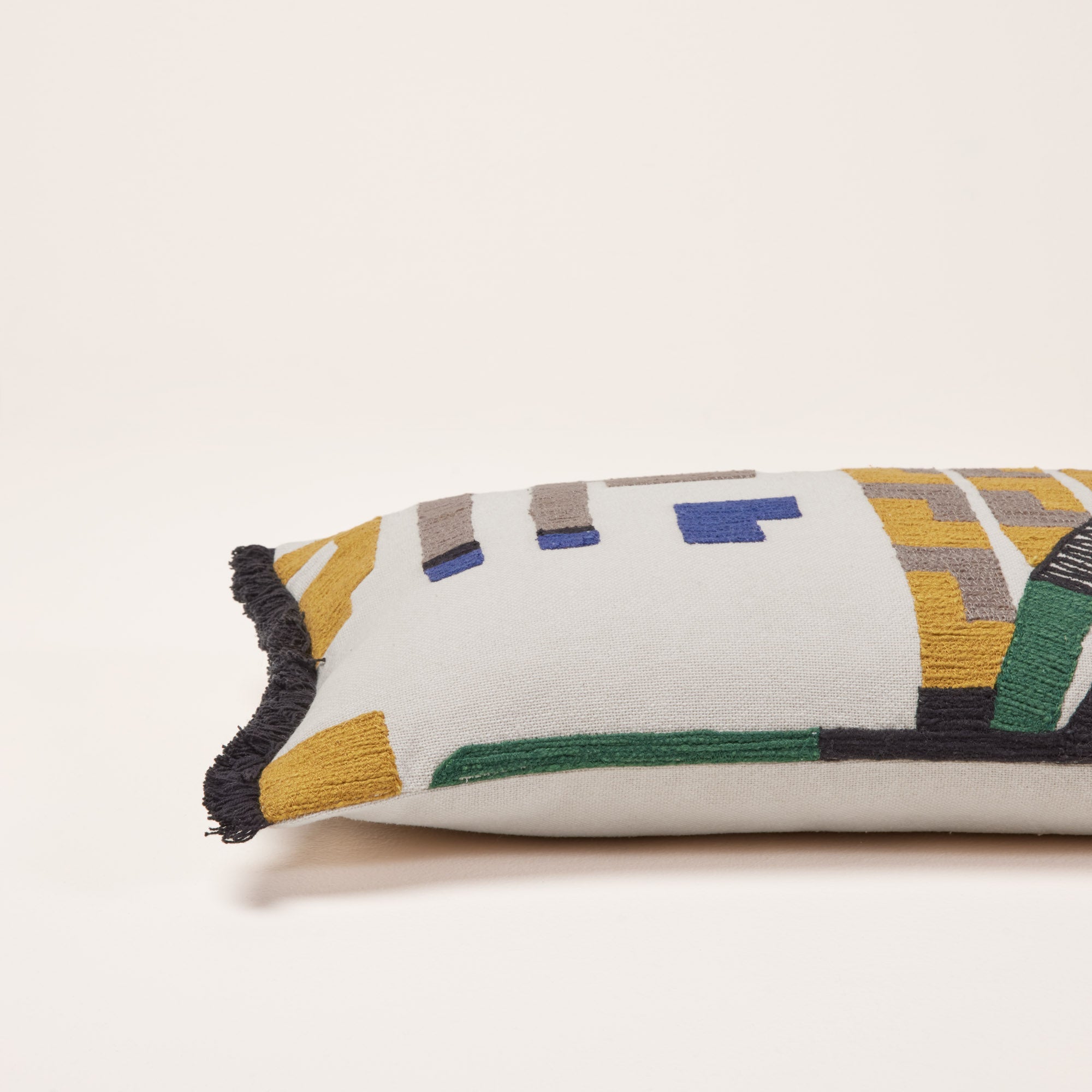 Housse de coussin AIYANA naturel et cobalt