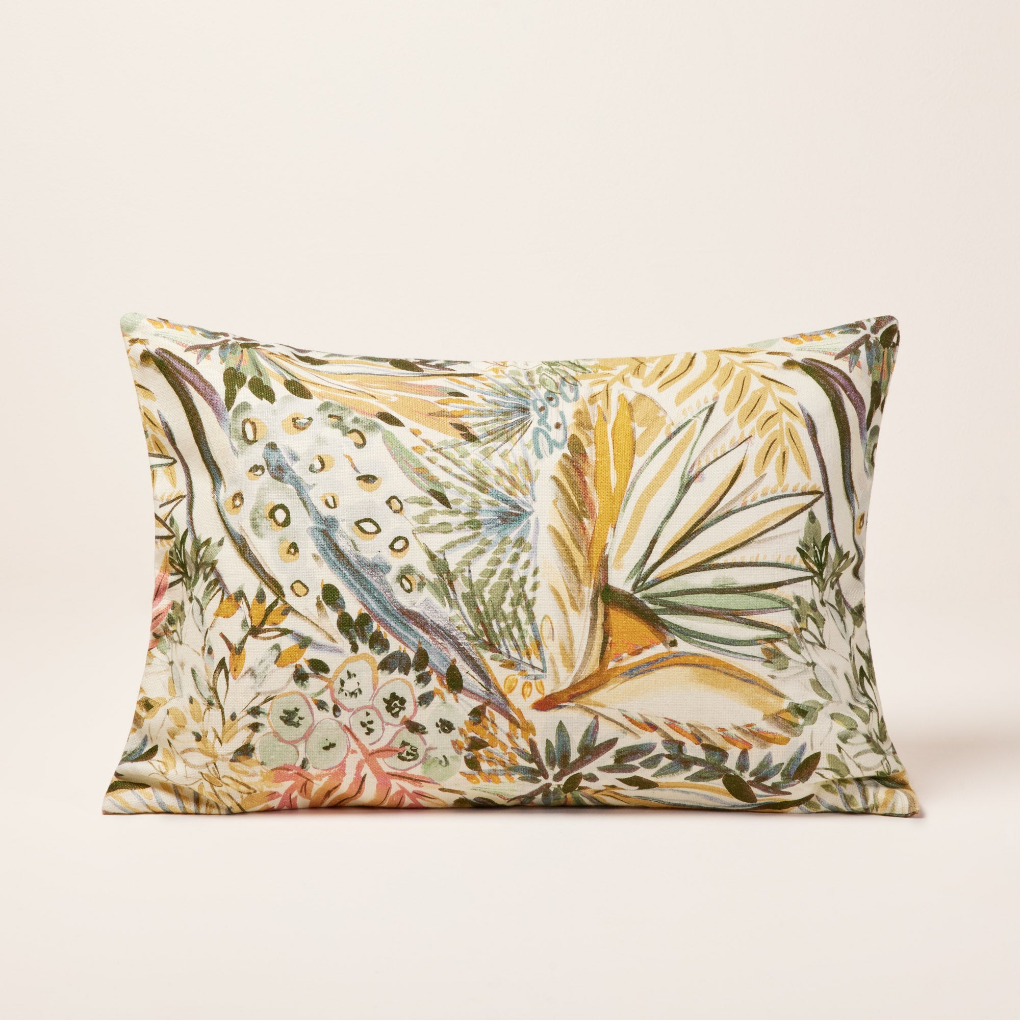 Housse de coussin AQUARELA ivoire et pastel