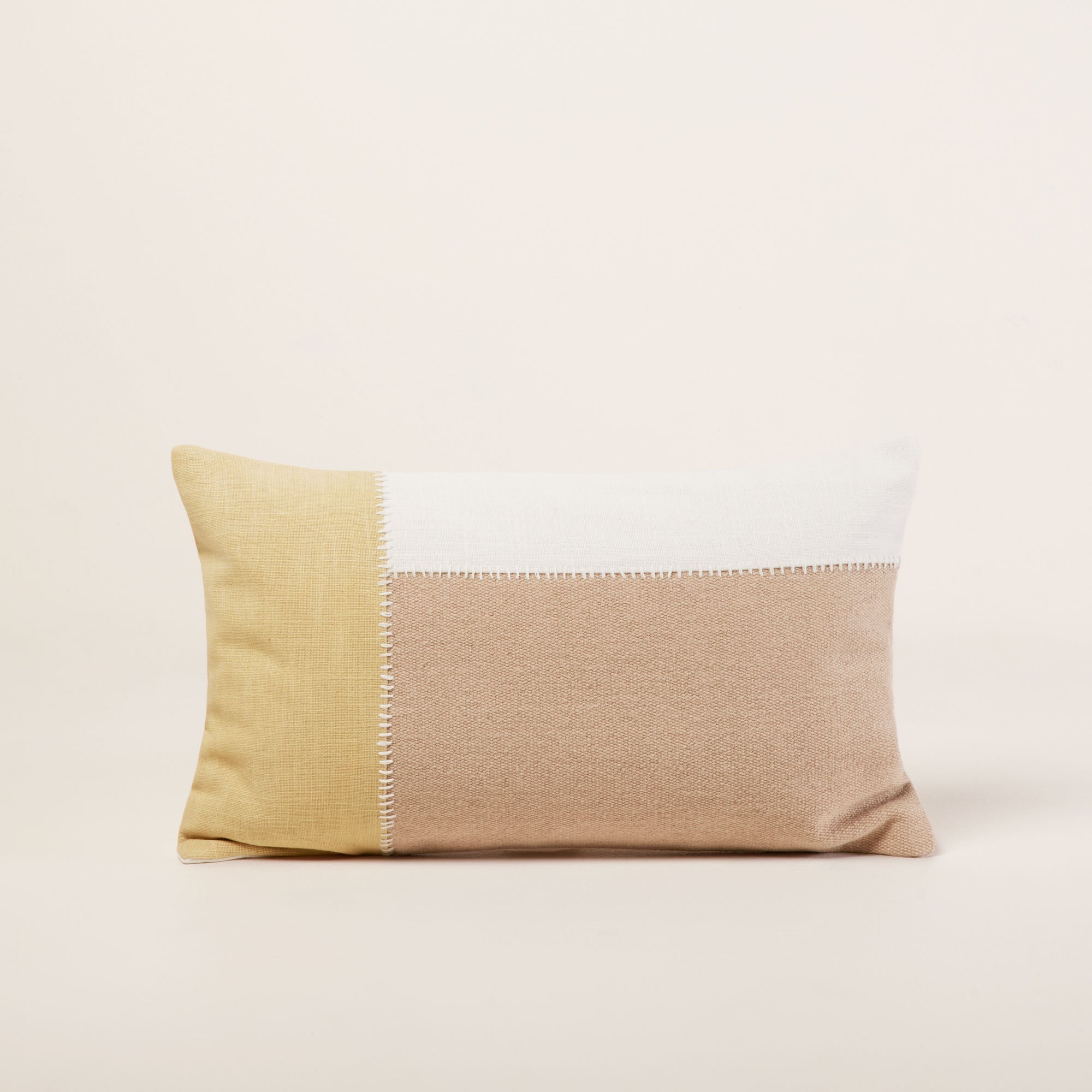 Housse de coussin AREZ jaune maïs et sienne