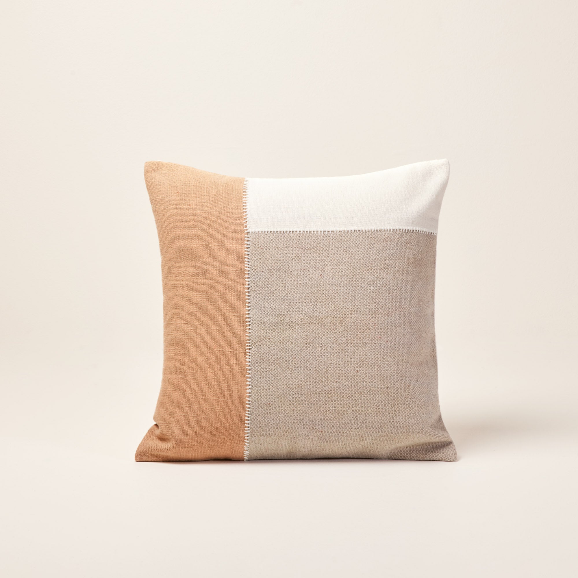 Housse de coussin AREZ sienne et cendré