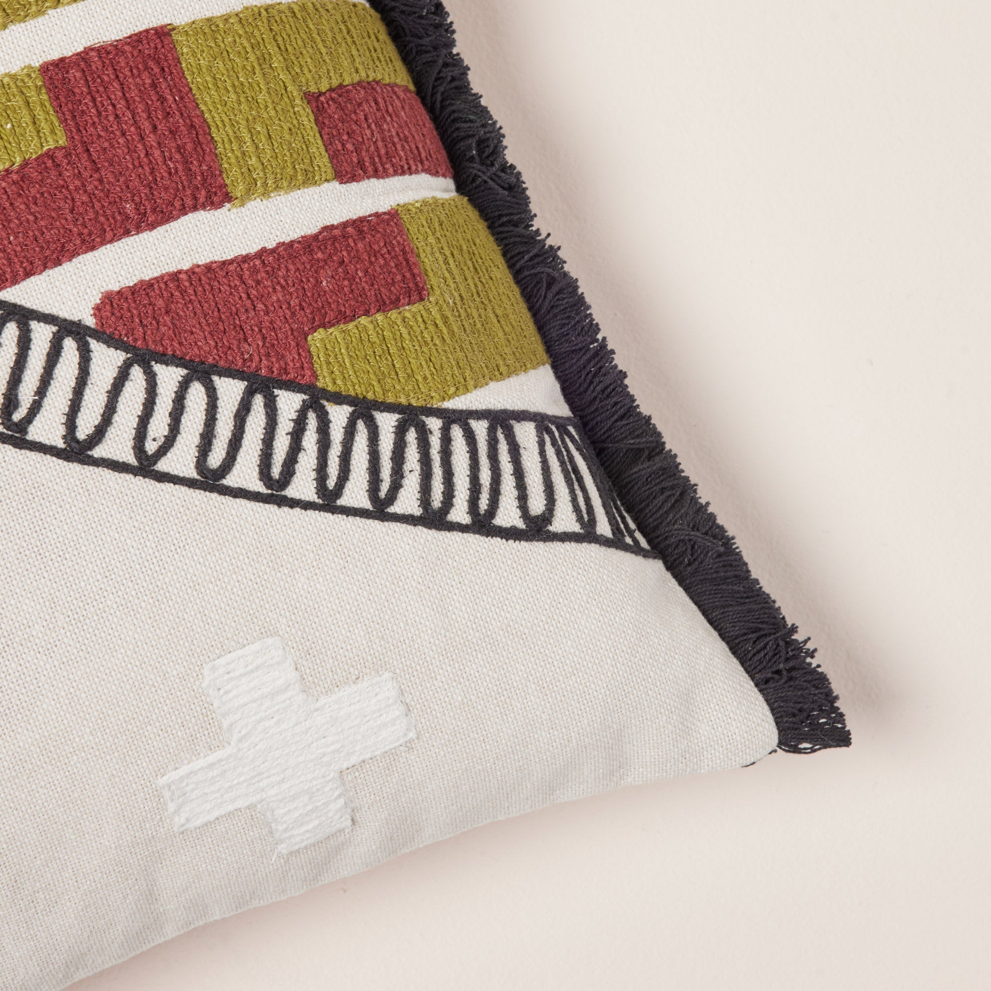 Housse de coussin CAYUTA naturel et sangria