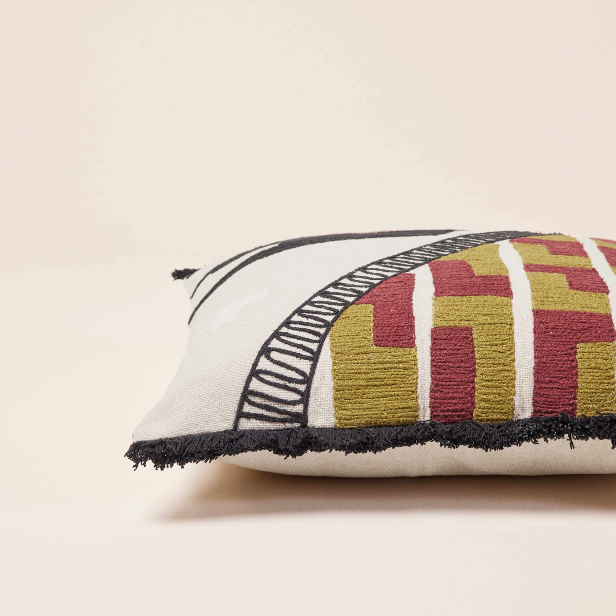Housse de coussin CAYUTA naturel et sangria