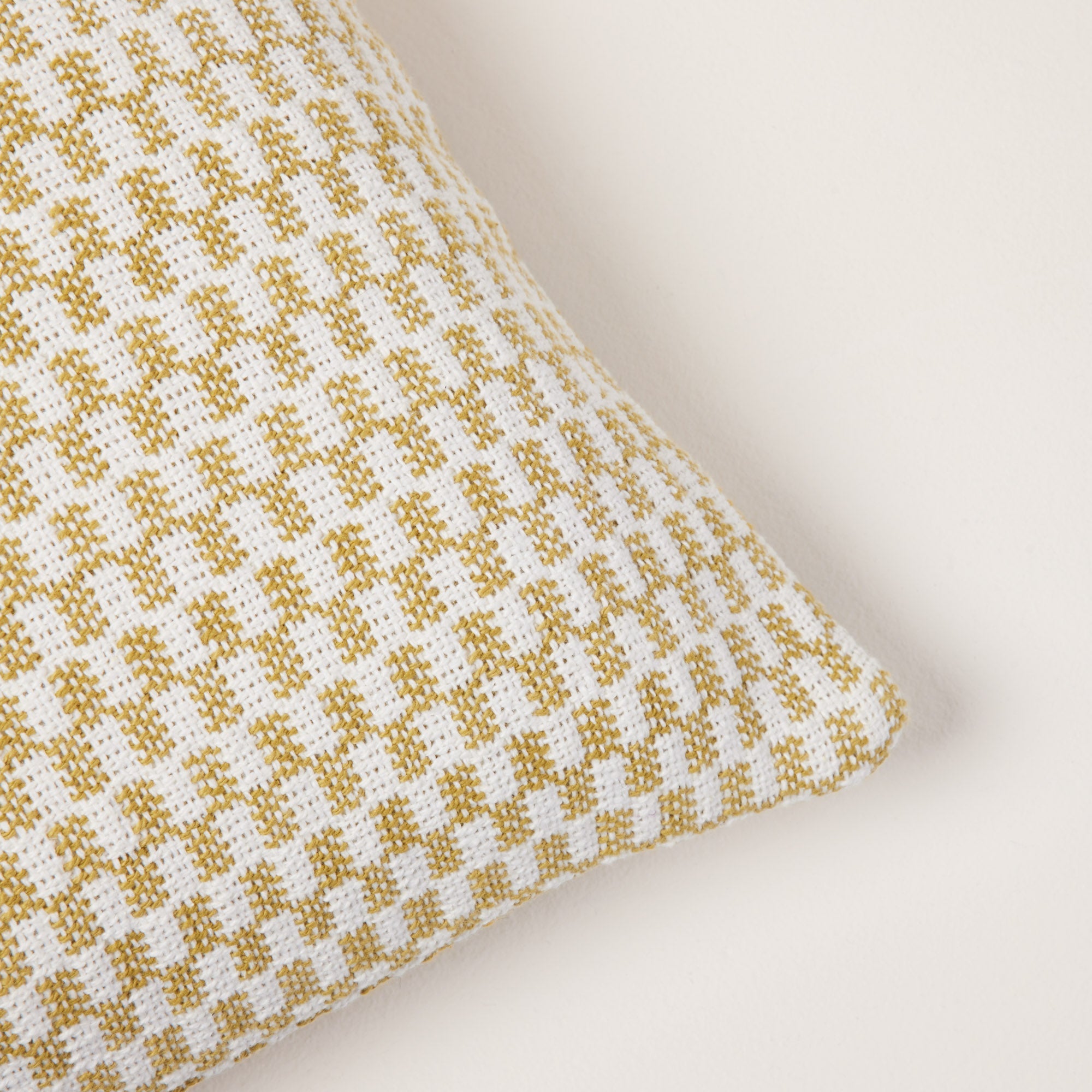 Housse de coussin FARIK ivoire et moutarde