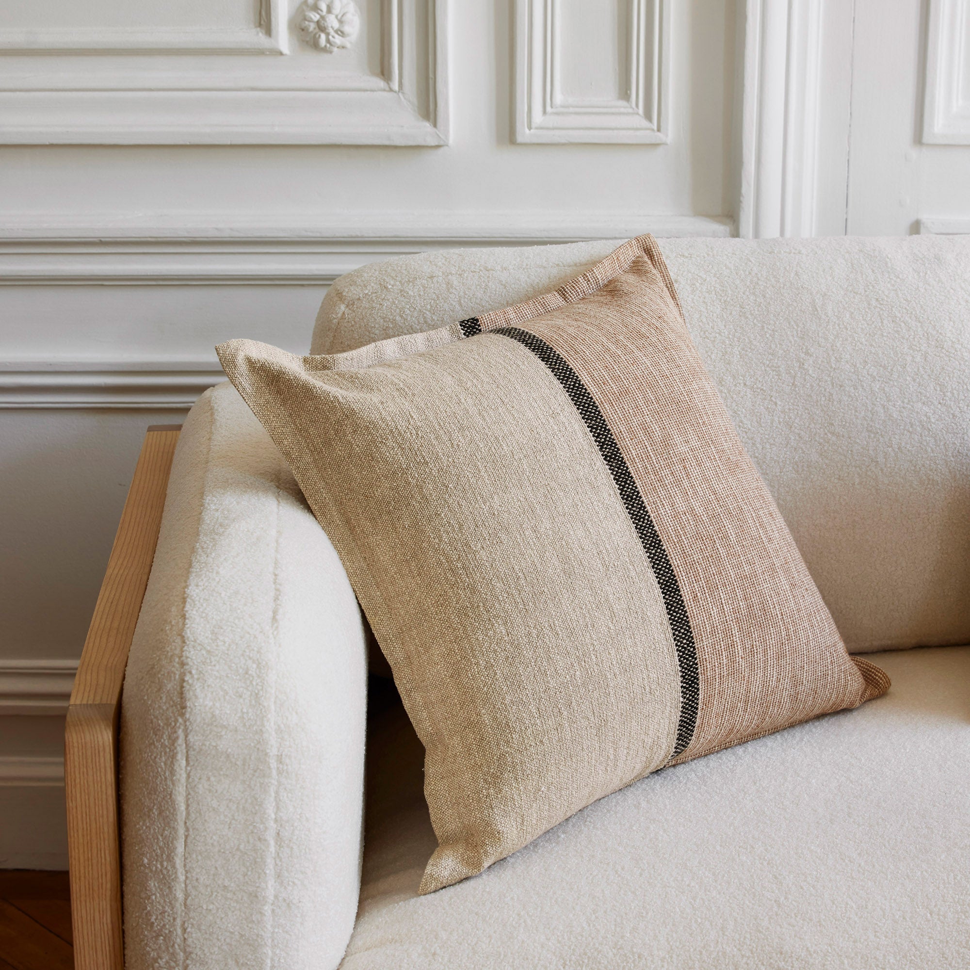 Housse de coussin HARI naturel et brun