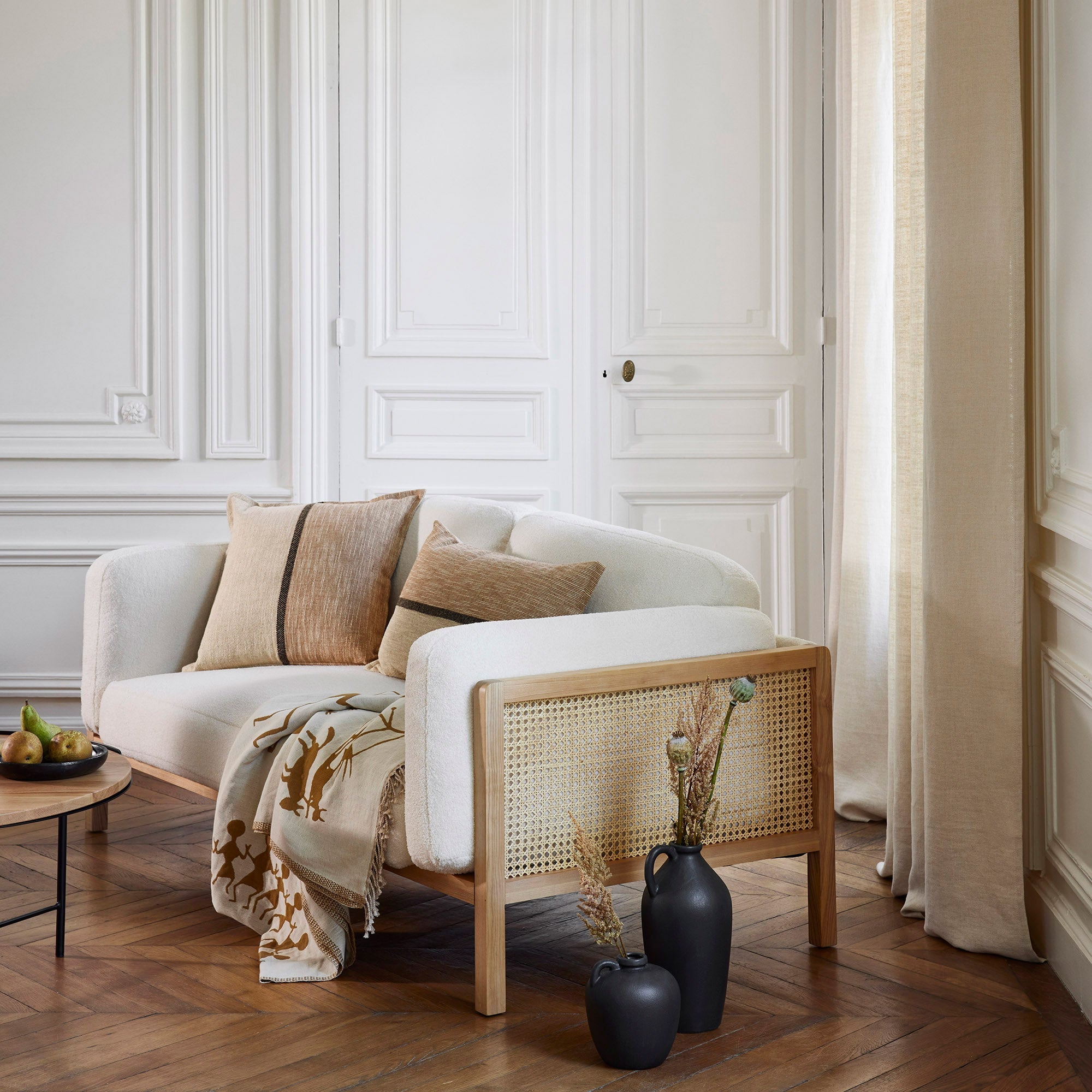 Housse de coussin HARI naturel et brun