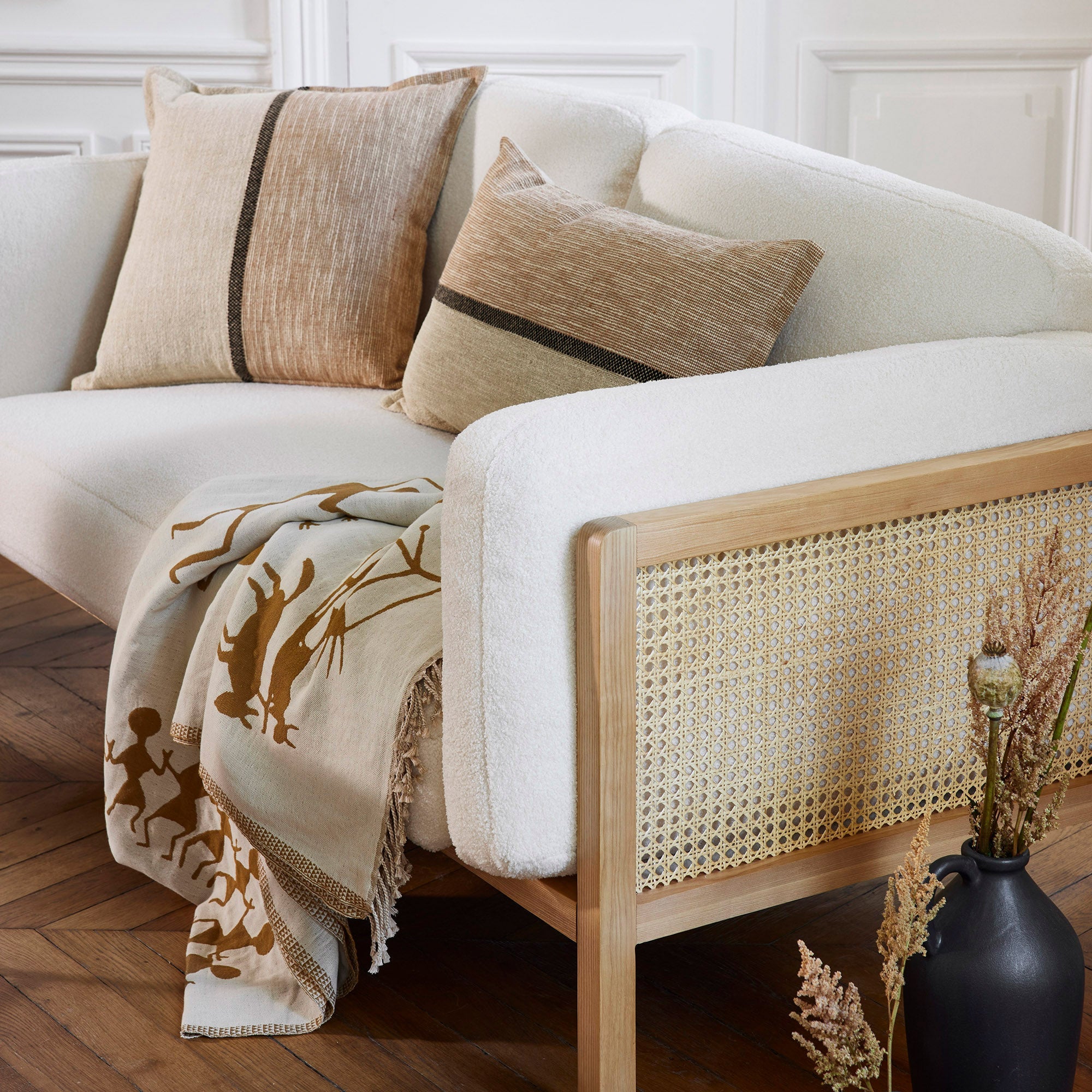 Housse de coussin HARI naturel et brun