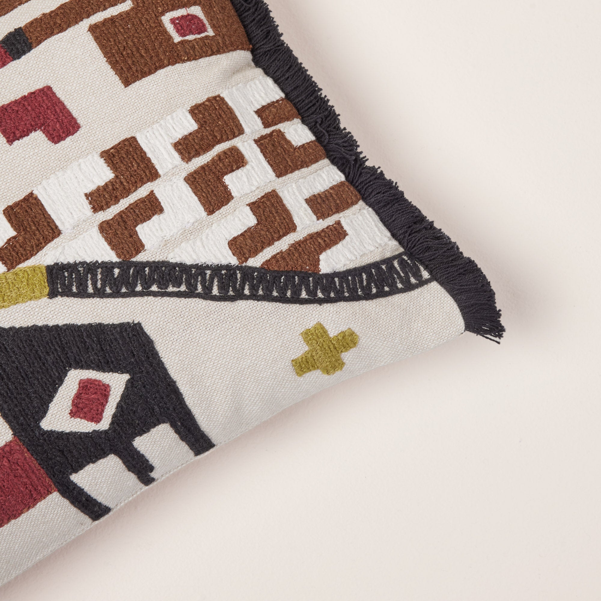 Housse de coussin HAZCAS naturel et sangria