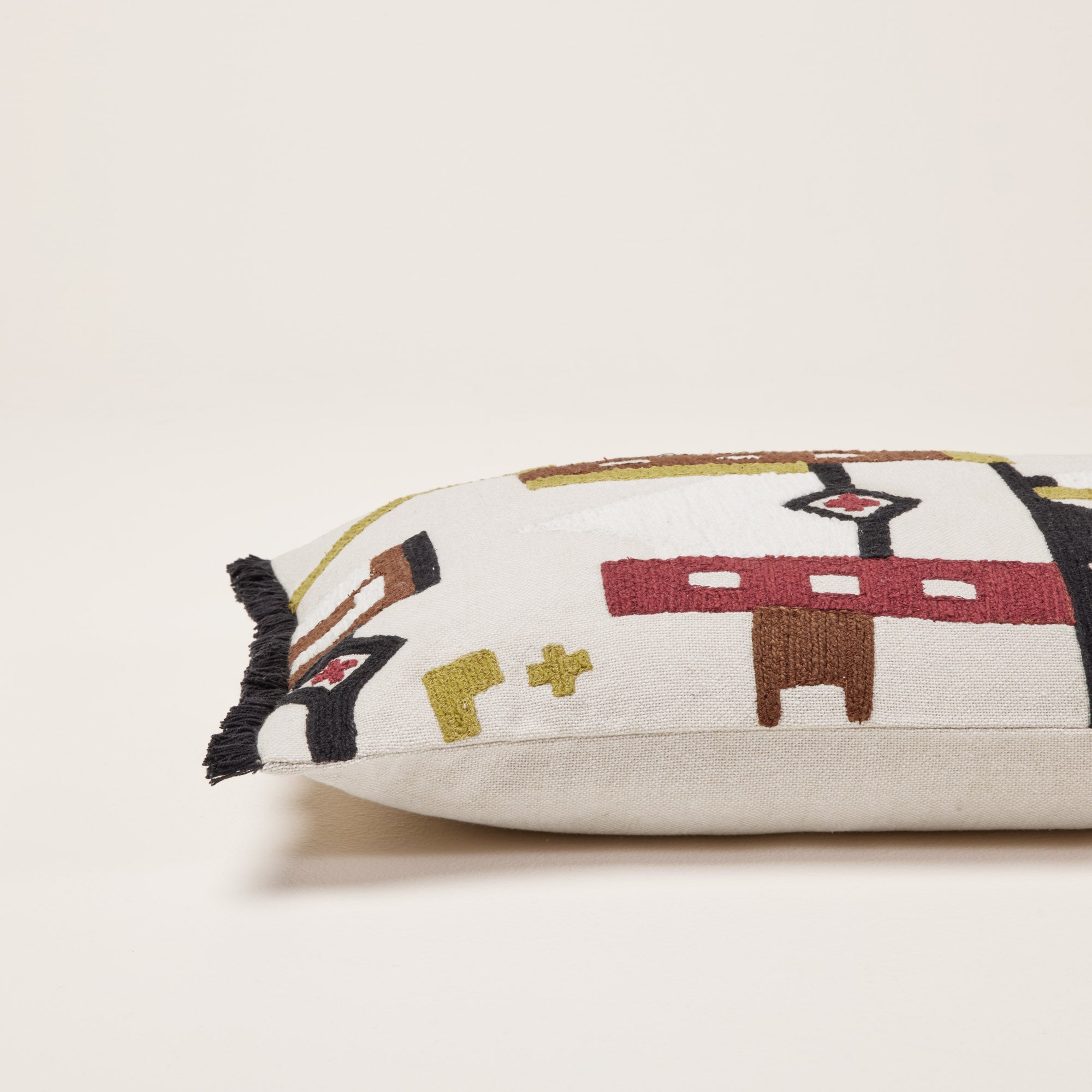 Housse de coussin HAZCAS naturel et sangria