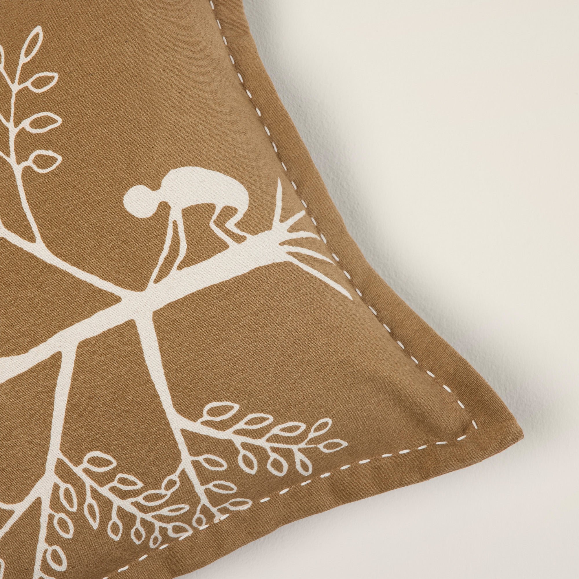 Housse de coussin KANAN marron et écru