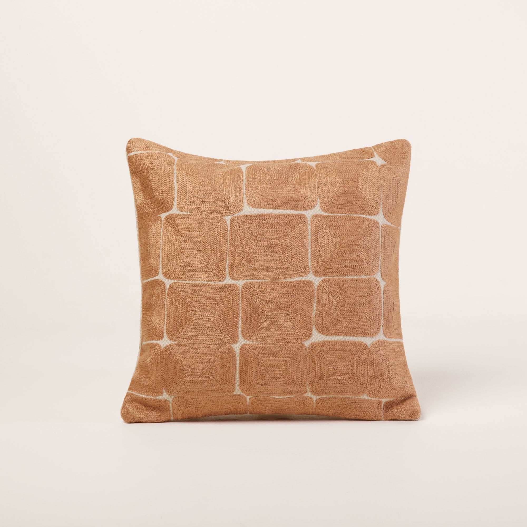 Housse de coussin KARTY naturel et terracotta