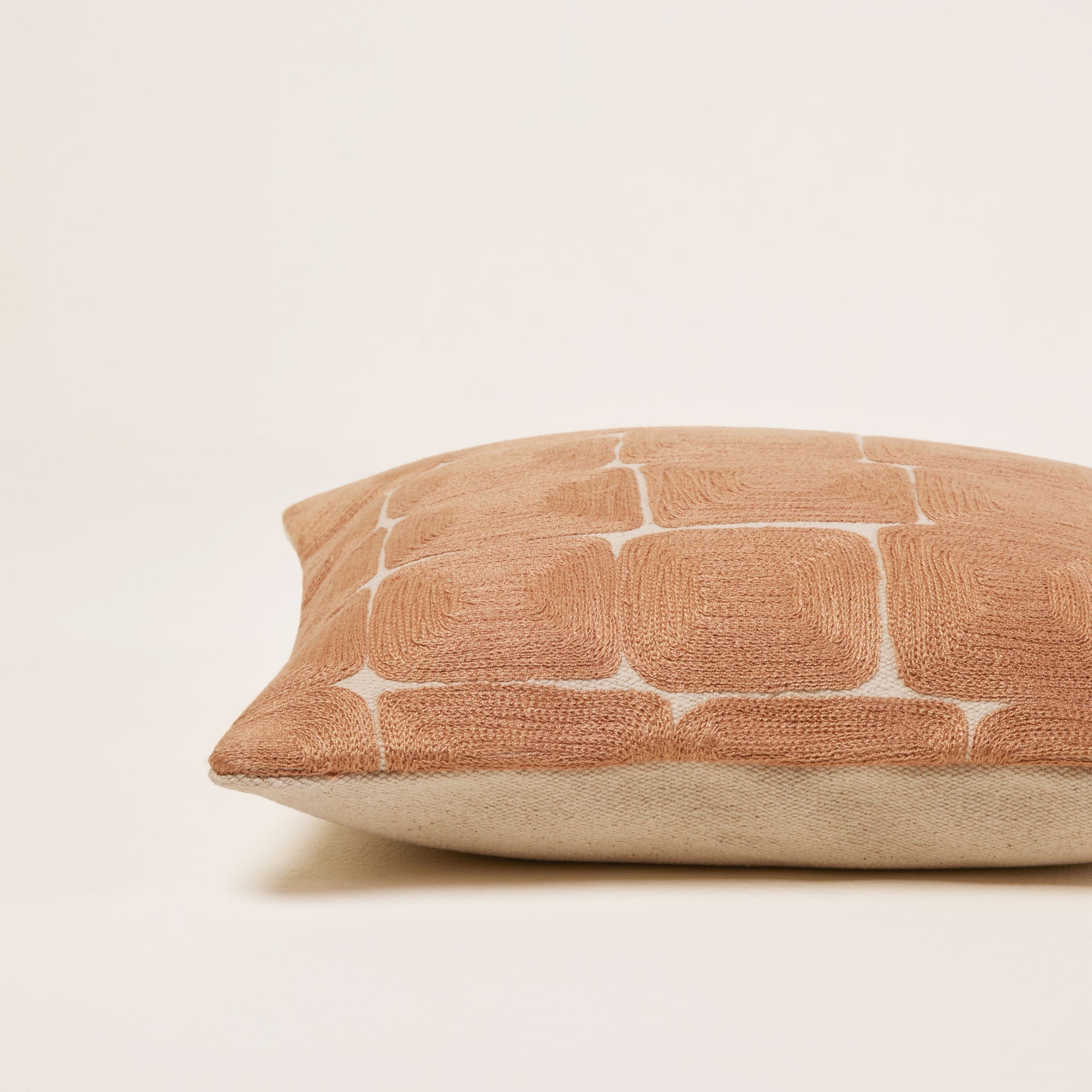 Housse de coussin KARTY naturel et terracotta