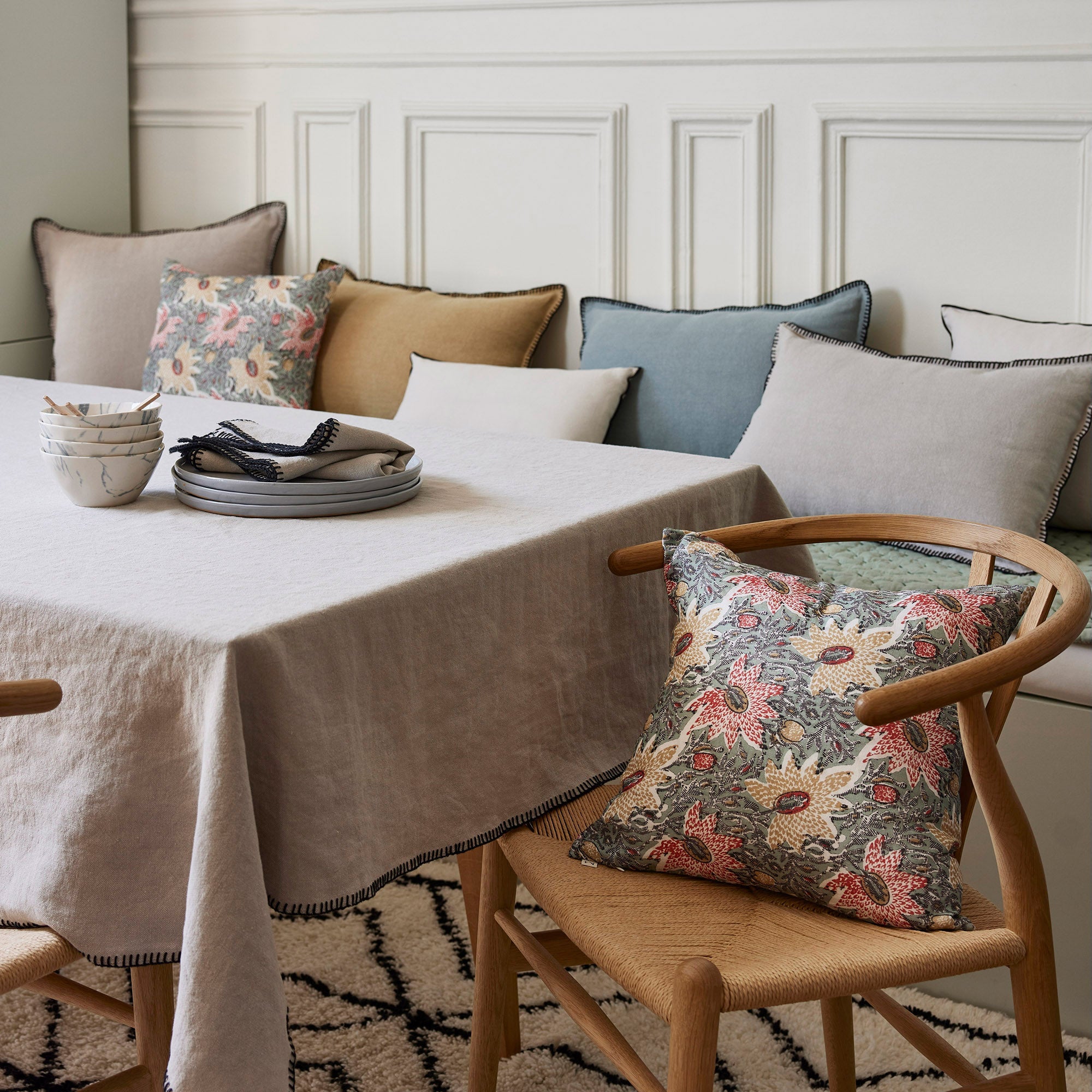 Housse de coussin KEYA vert de gris