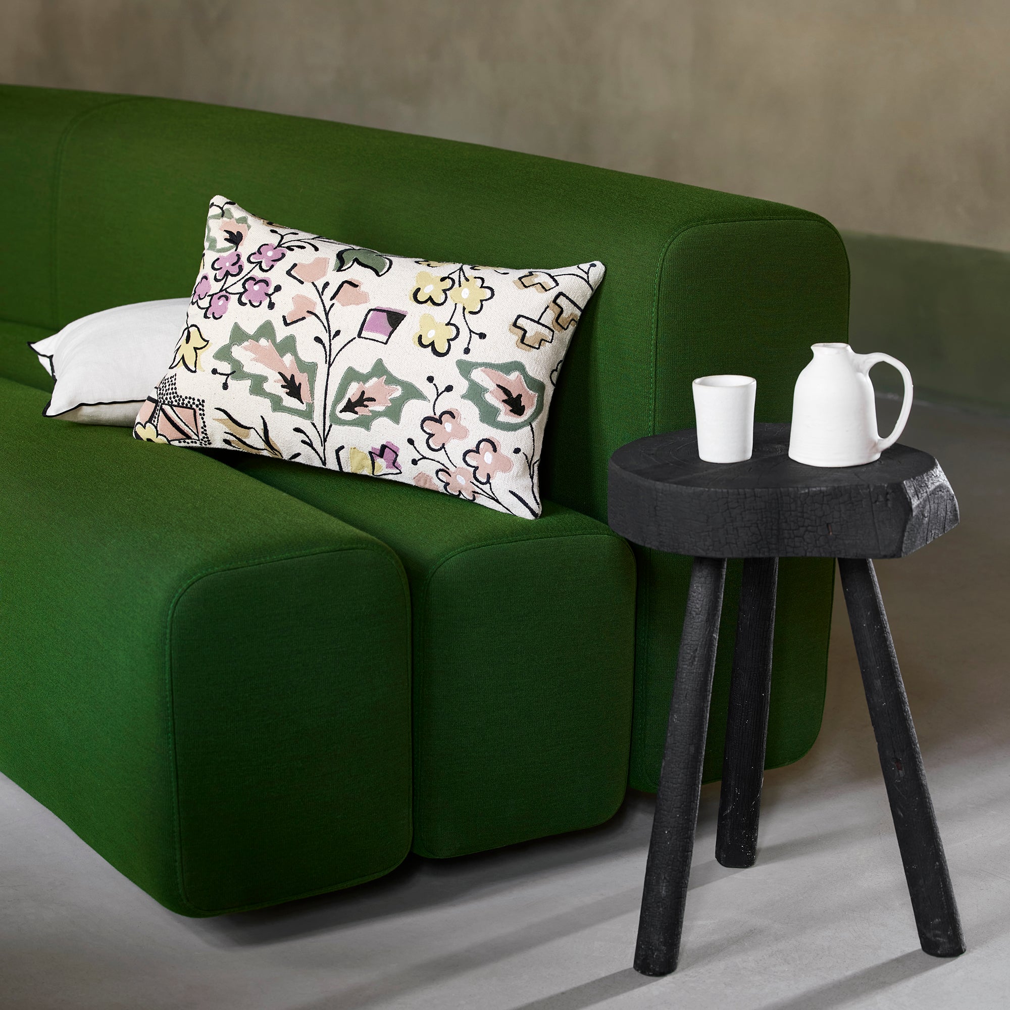 Housse de coussin LOUISINE naturel et pastels