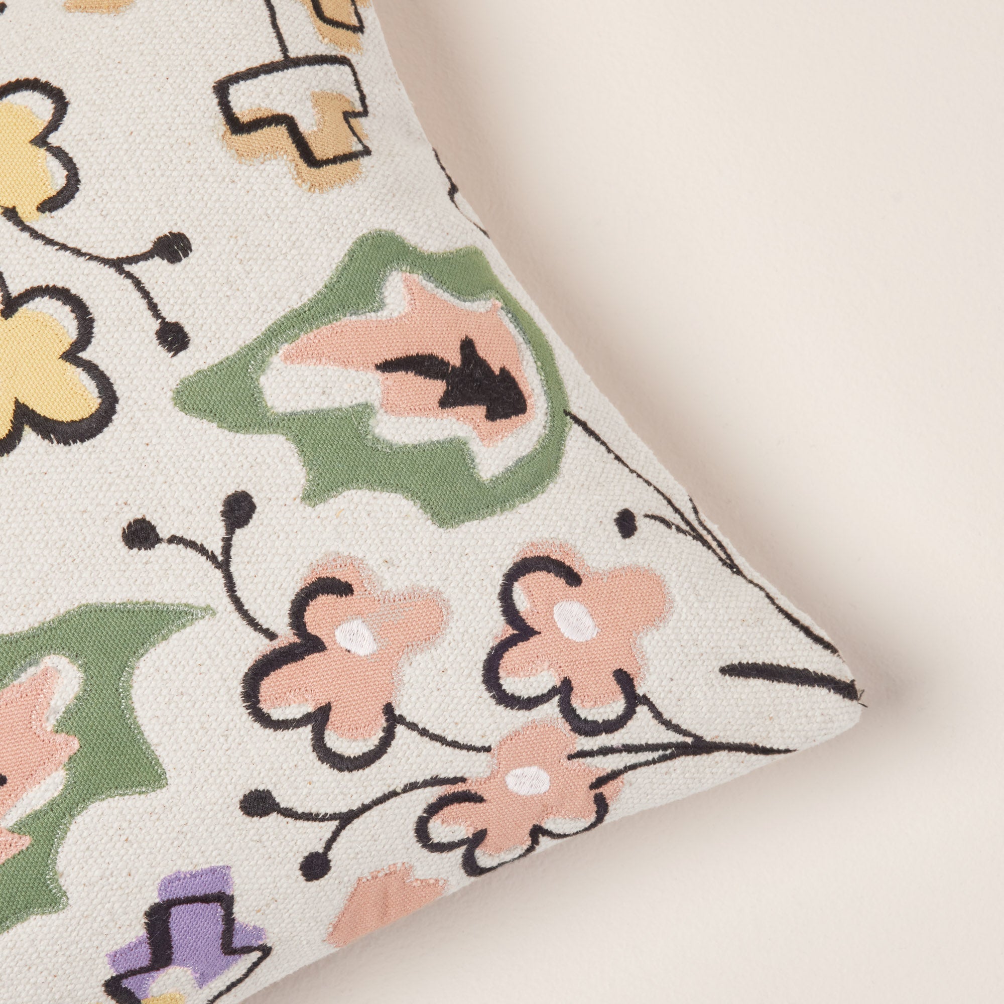 Housse de coussin LOUISINE naturel et pastels