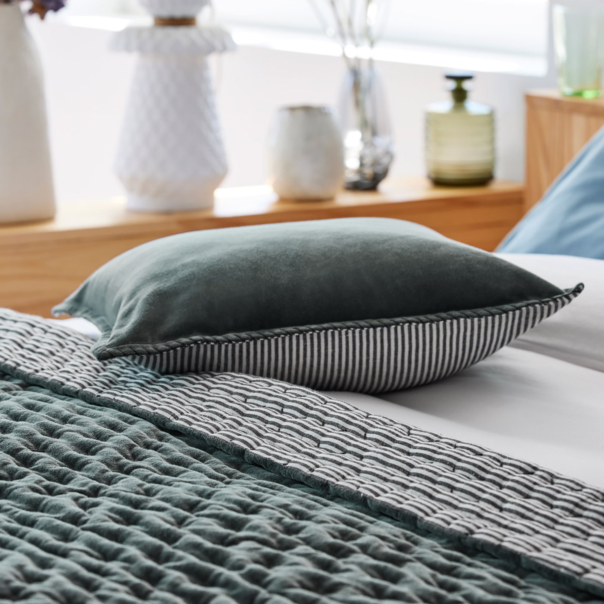 Housse de coussin MALO kaki grisé