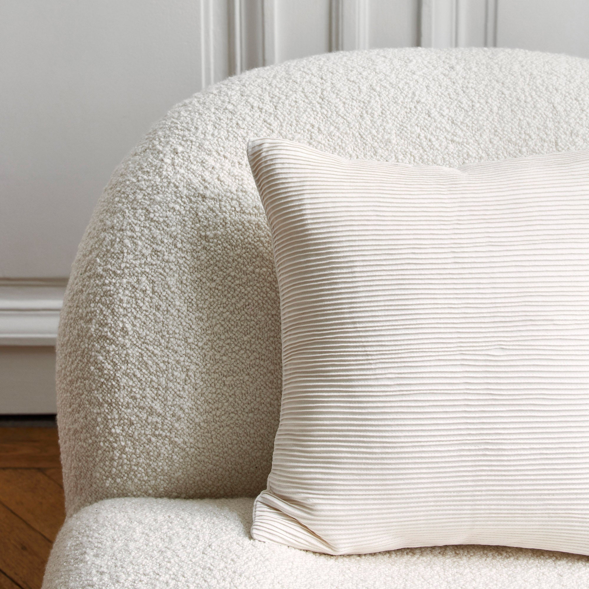 Housse de coussin ONDINE ivoire
