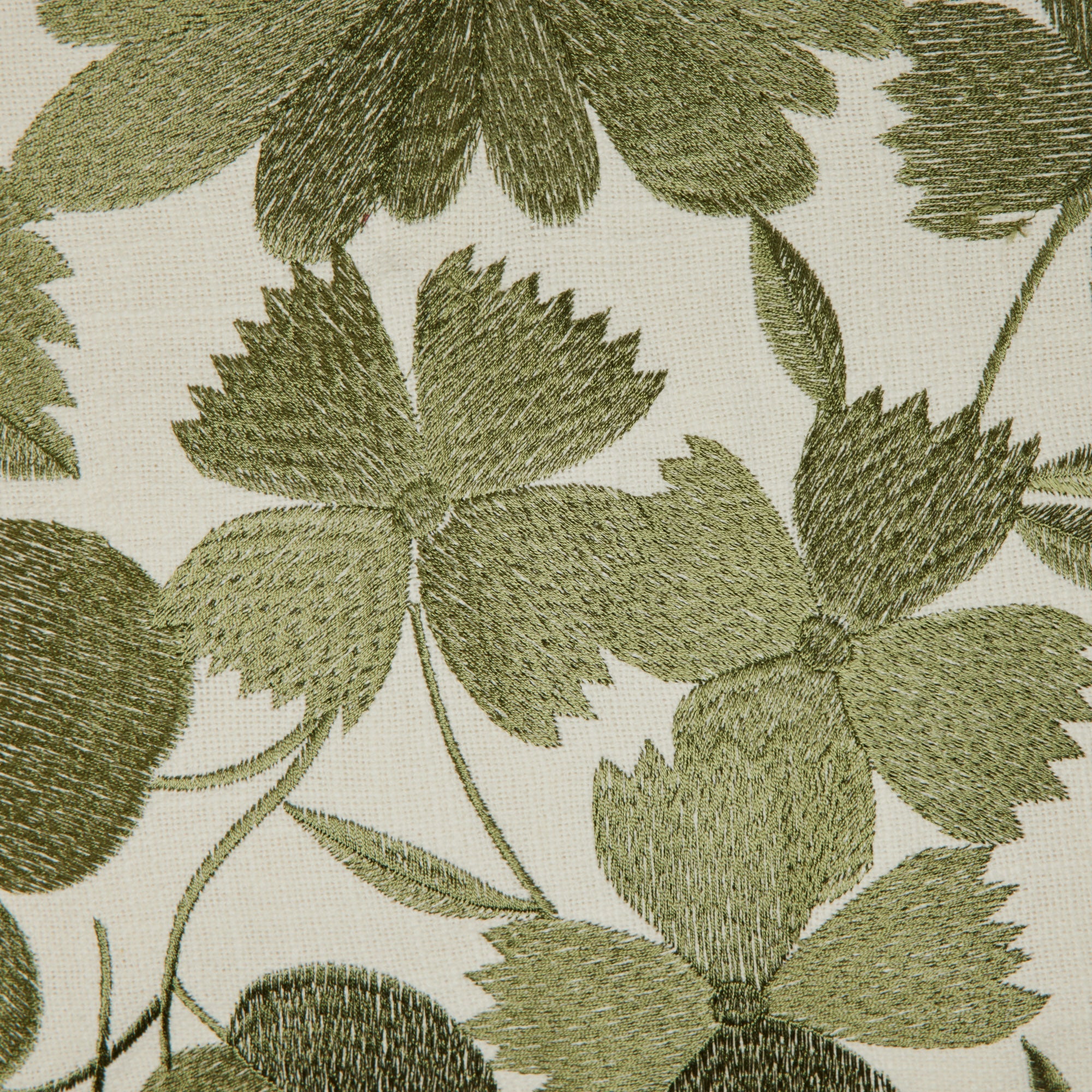 Housse de coussin OXALIE ivoire et vert