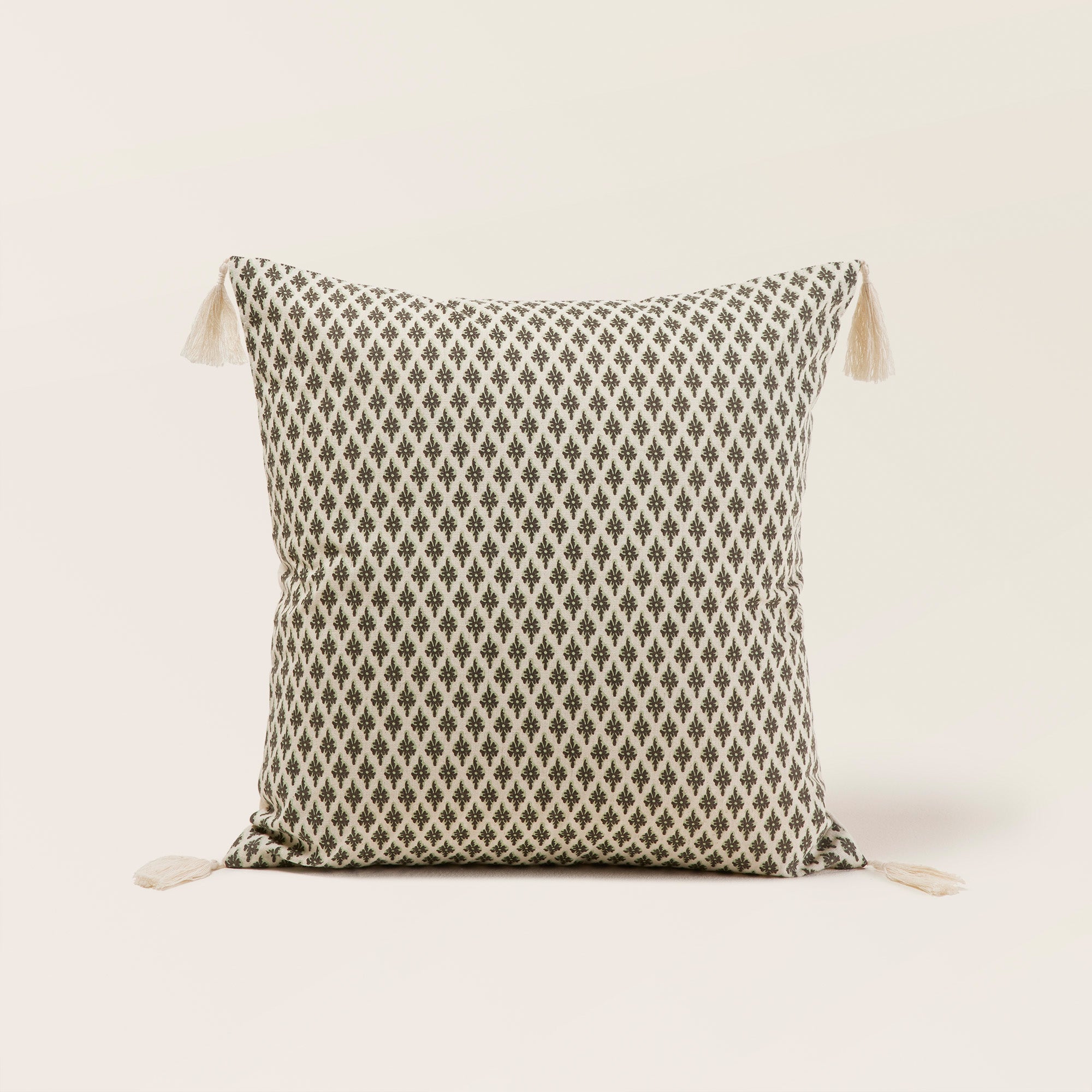 Housse de coussin SANJAY ecru et gris graphite