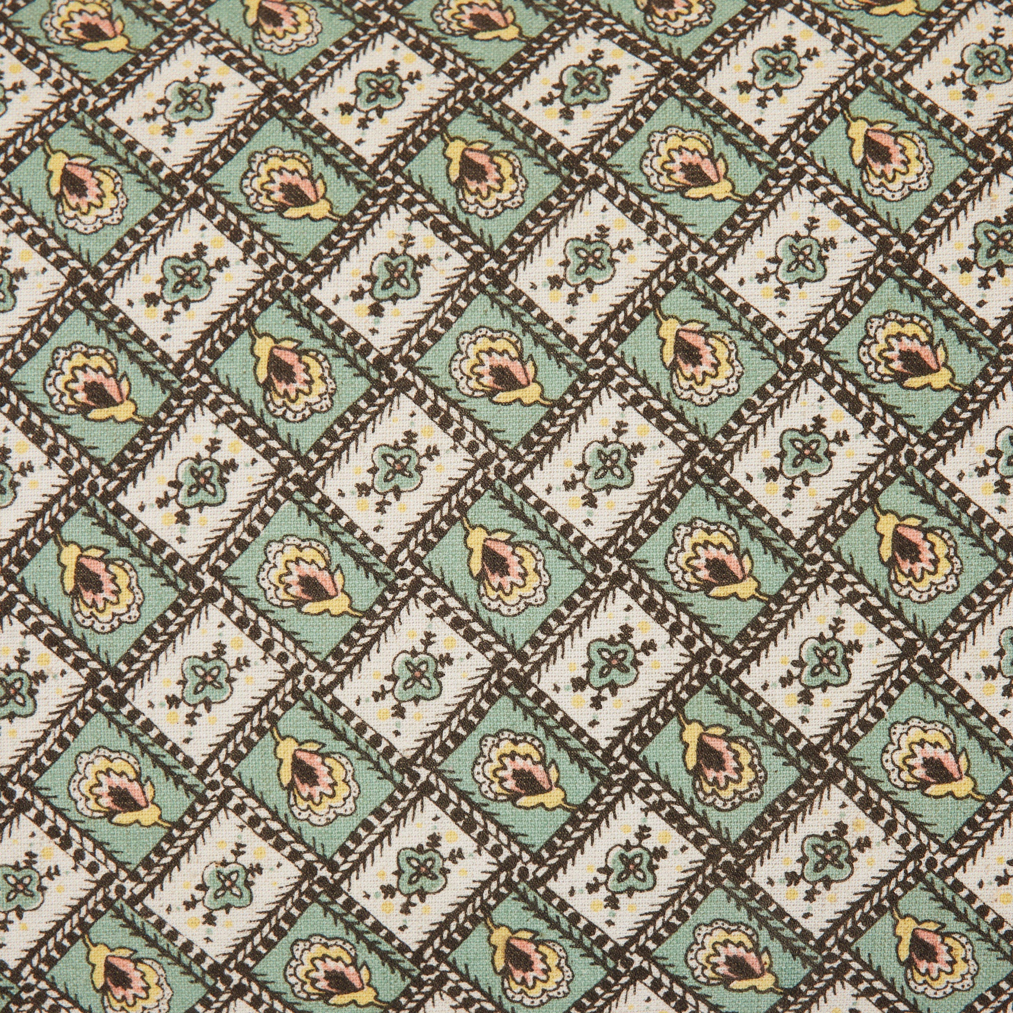 Housse de coussin SATIA vert de gris et écru