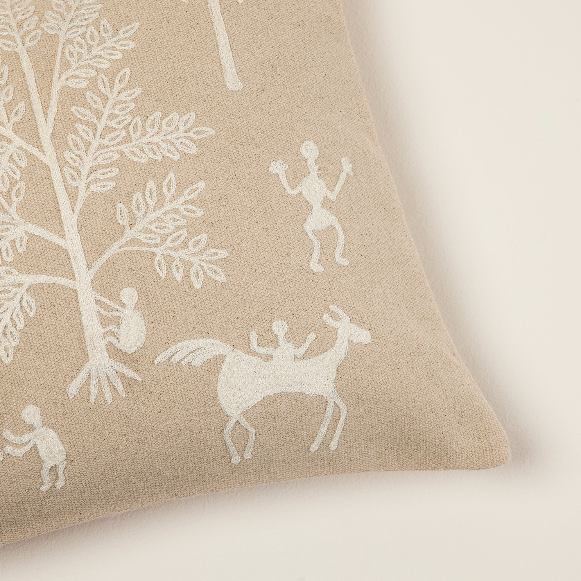 Housse de coussin WARLI beige et écru