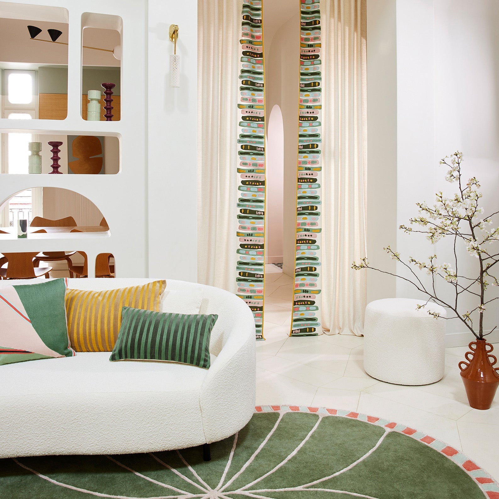 Lot de 2 rideaux à passants CYCLADES corallien