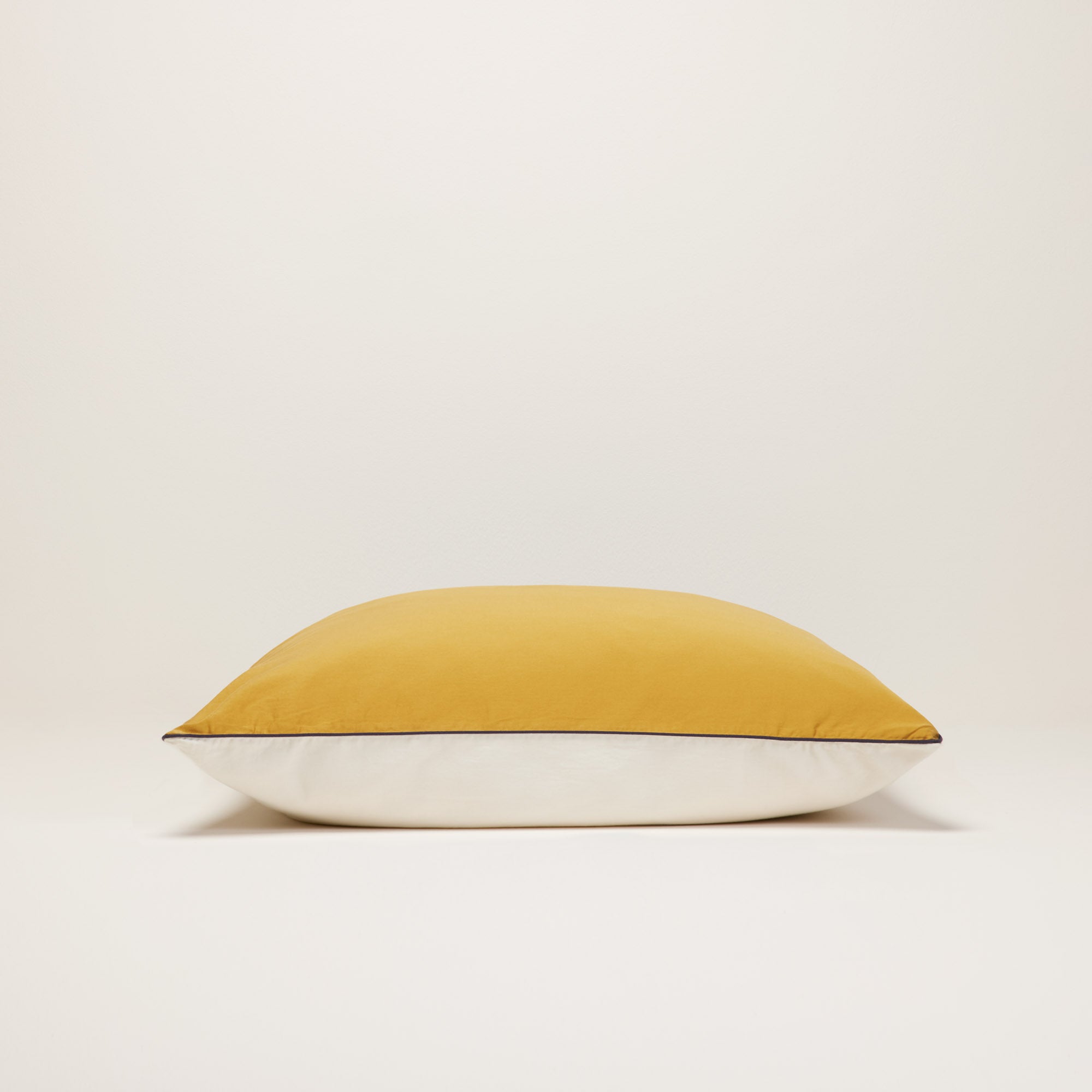 Lot de 2 taies d'oreiller ADEN sable blanc et moutarde