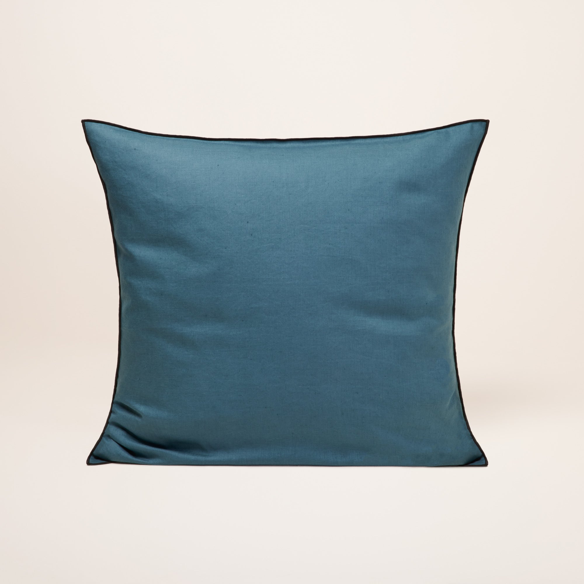 Lot de 2 taies d'oreiller CARLINA pétrole et bourdon noir
