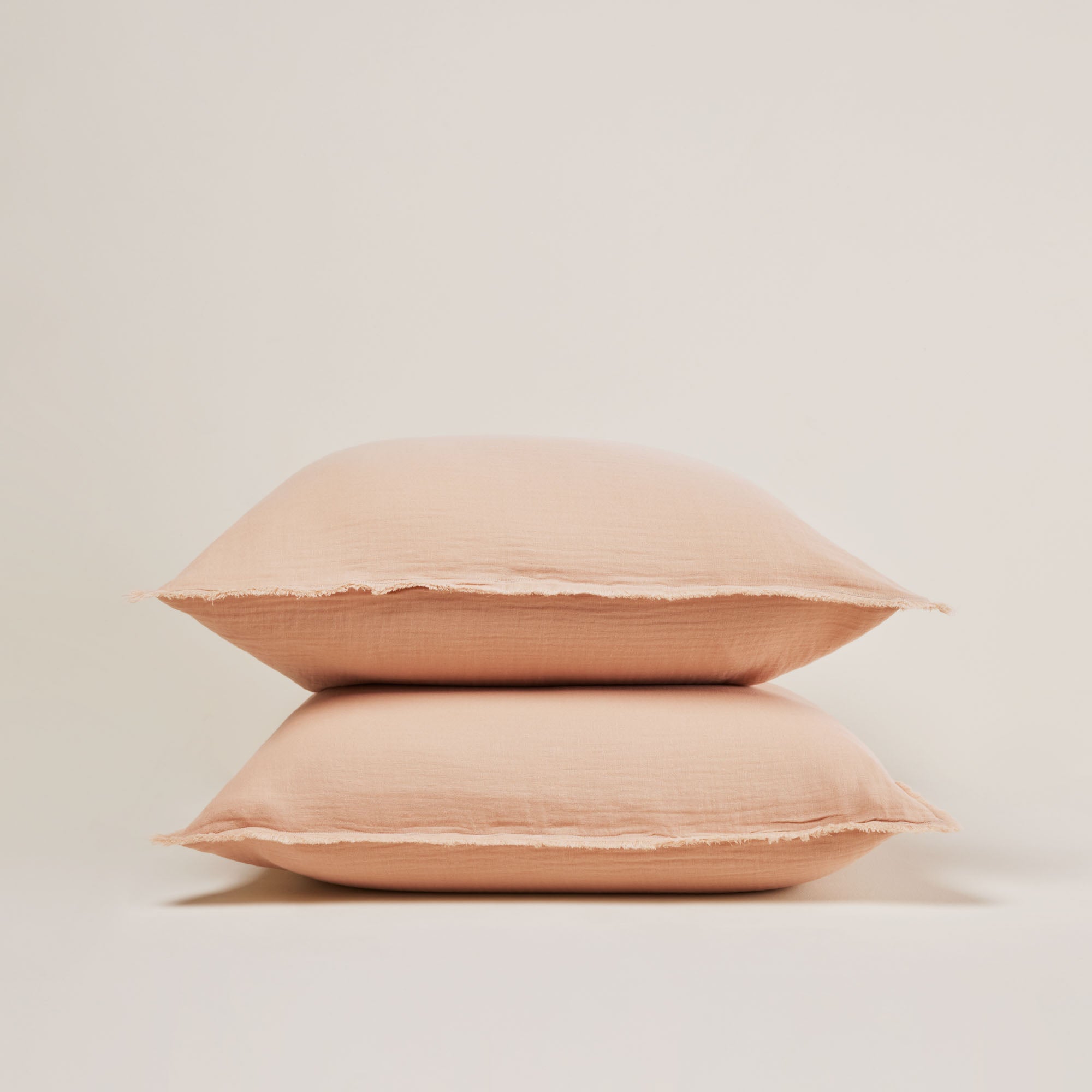 Lot de 2 taies d'oreiller LOU pêche rosé