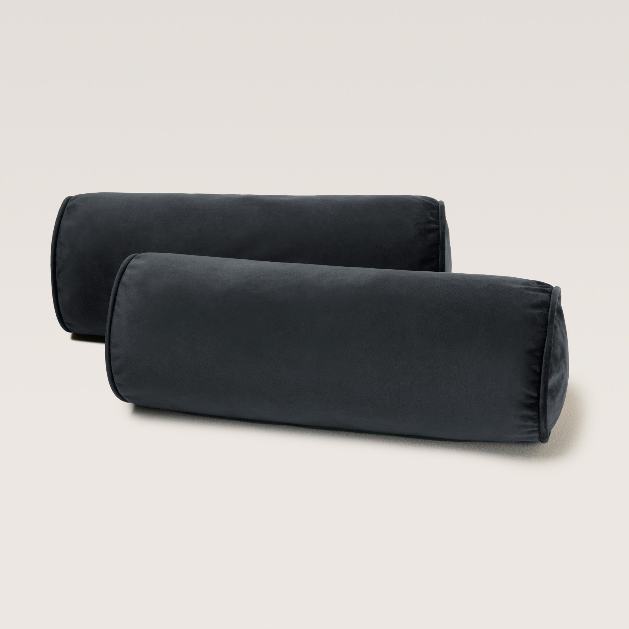 Lot de 2 traversins CESARE velours vintage graphite