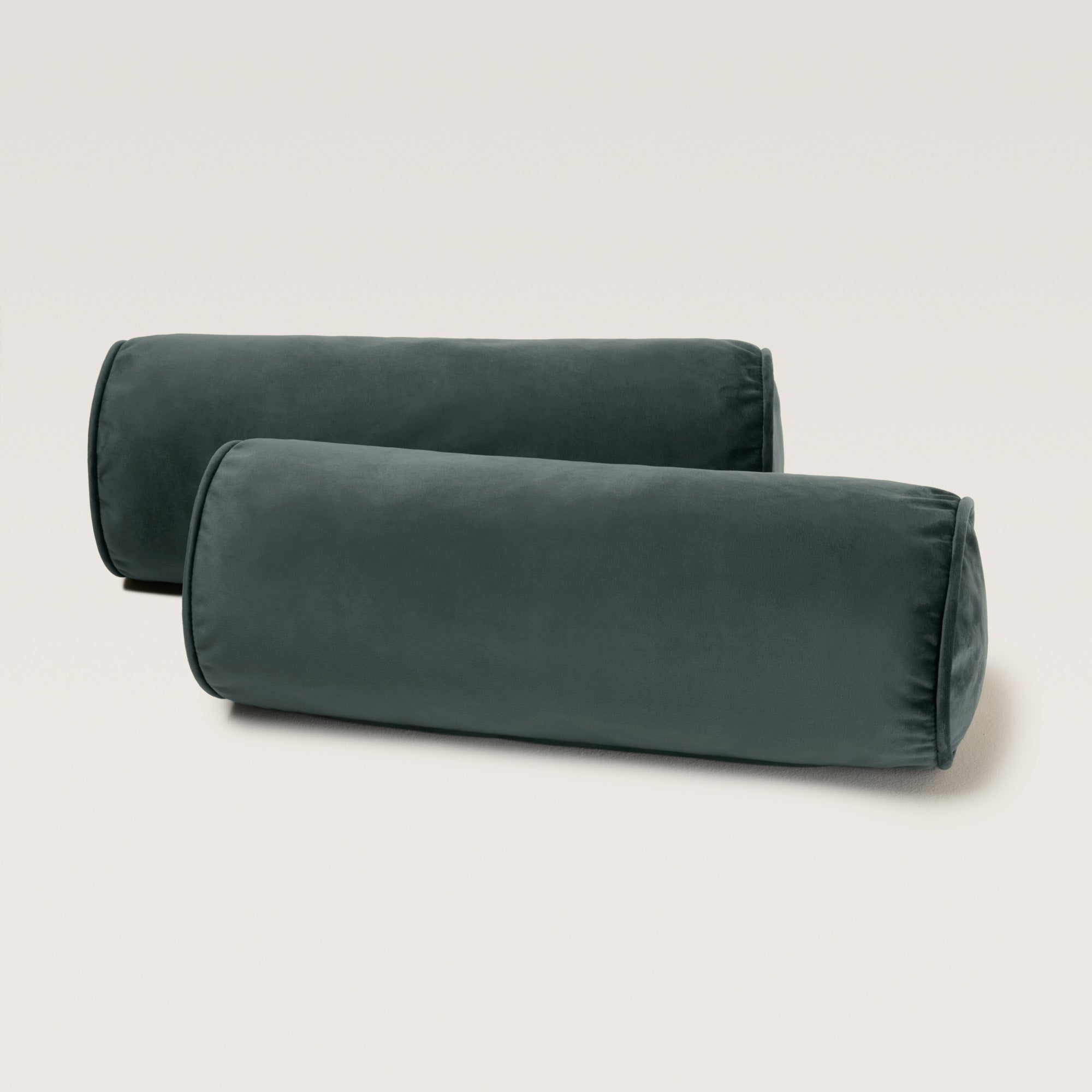 Lot de 2 traversins CESARE velours vintage kaki grisé