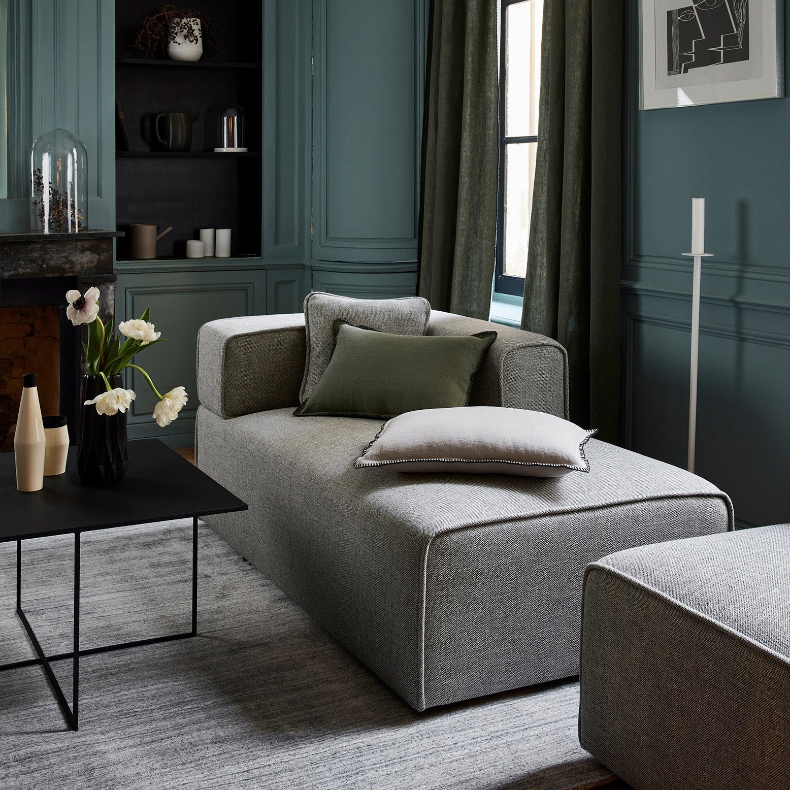 Méridienne modulable G ANDERS gris chiné