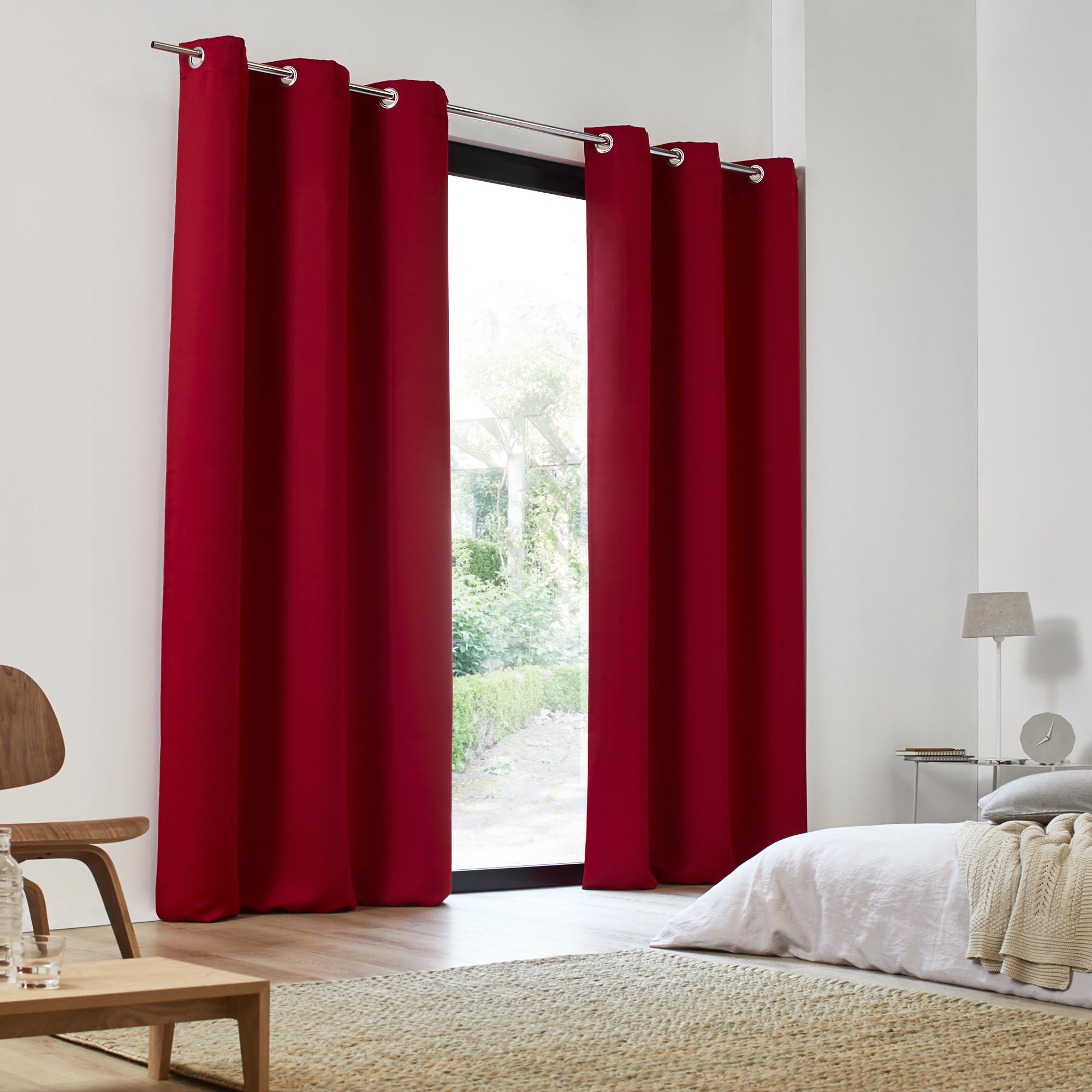 Occultant à oeillets BLACKOUT rouge vif