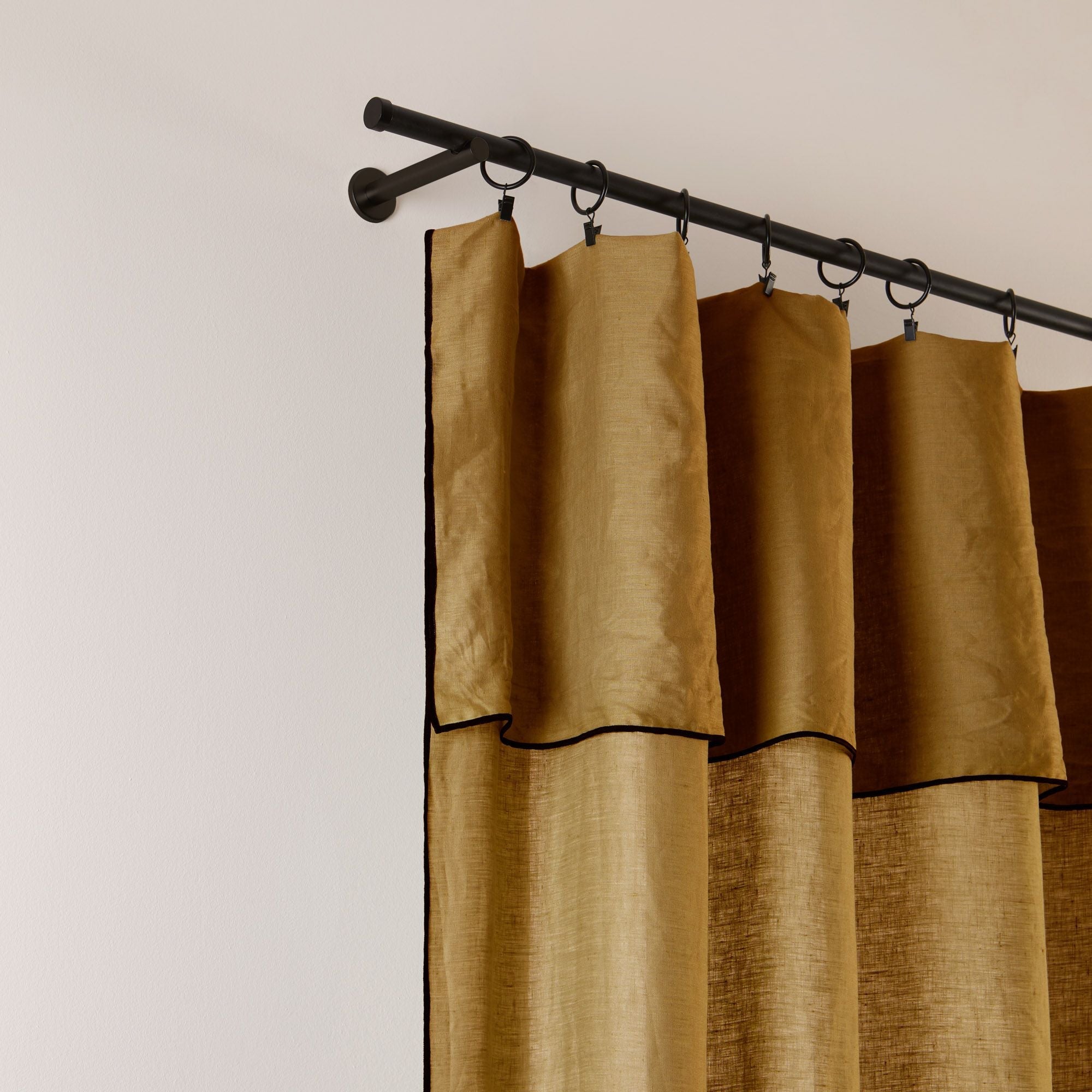 Rideau panneau CARLINA bronze et bourdon noir